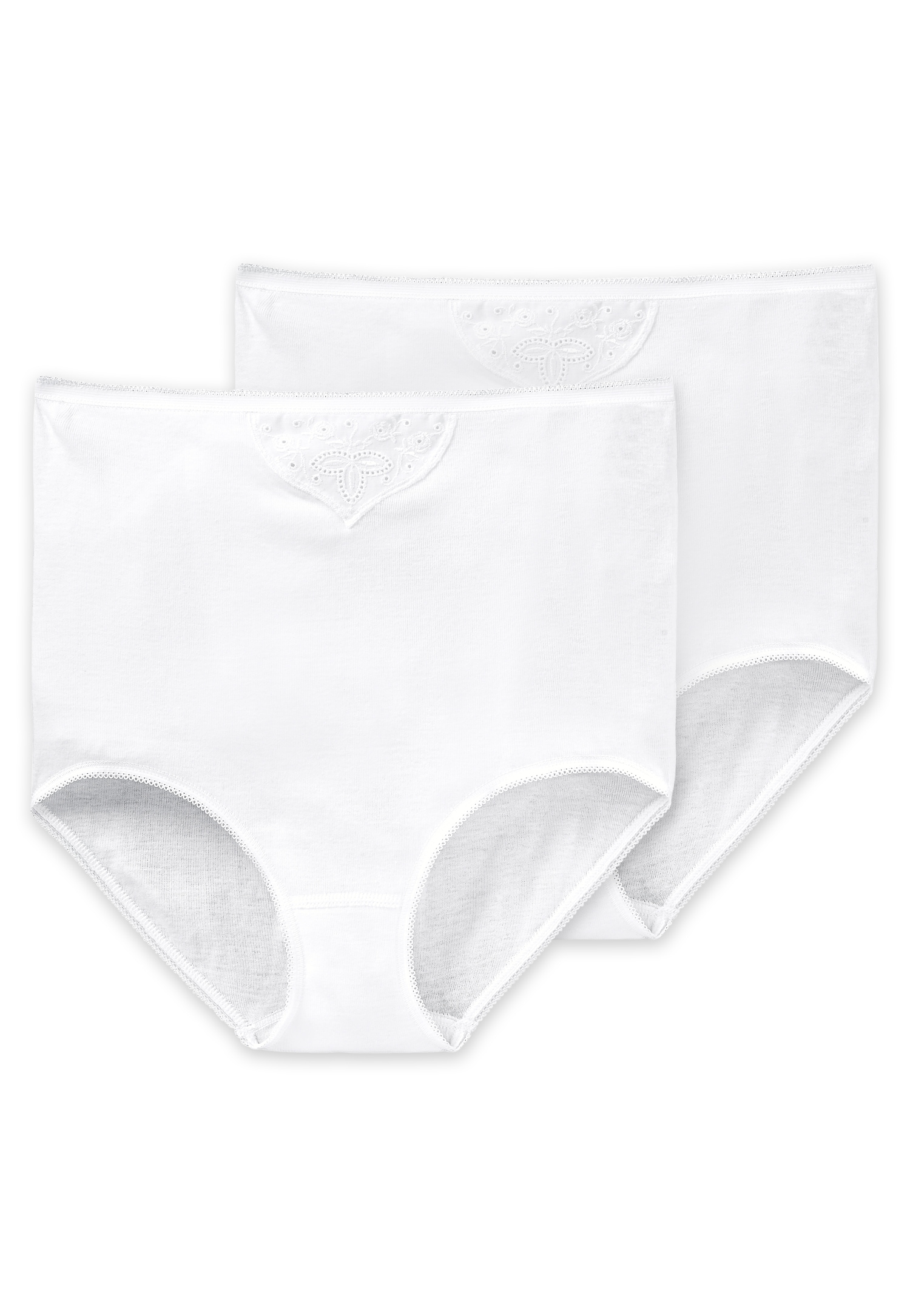 Image of Schiesser Maxislip ""Cotton Essentials"" 2er Pack, mit zarten Stickerei-Motiven