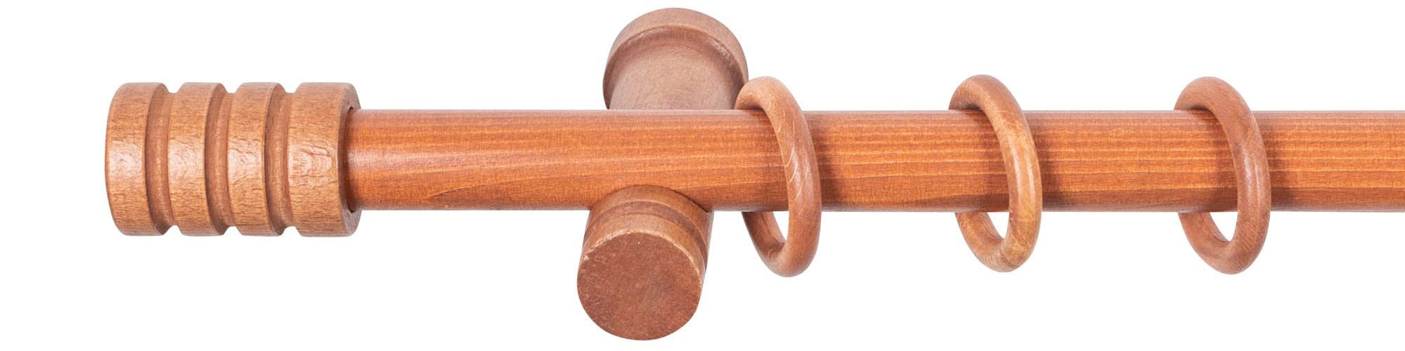 SN DECO GROUP Gardinenstange »Pisa«, 1 läufig-läufig, Fixmass, 28 mm, Holz, verschiedene Längen und Farben, Komplettset