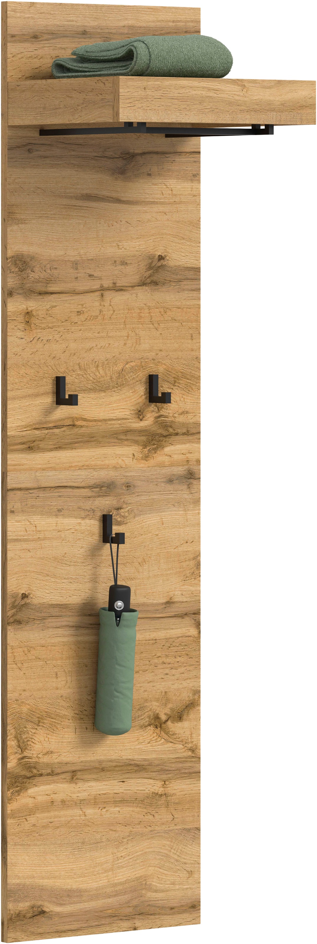 Image of GOODproduct Garderobenpaneel "MAMBO, Höhe 150cm, 3 Haken, Ablageboden, Garderobenstange" individuell mit weiteren Artikeln der Serie MAMBO kombinierbar, 1 Stk. tlg. Paneel, Garderobe, Flur, Diele, Hakenleiste