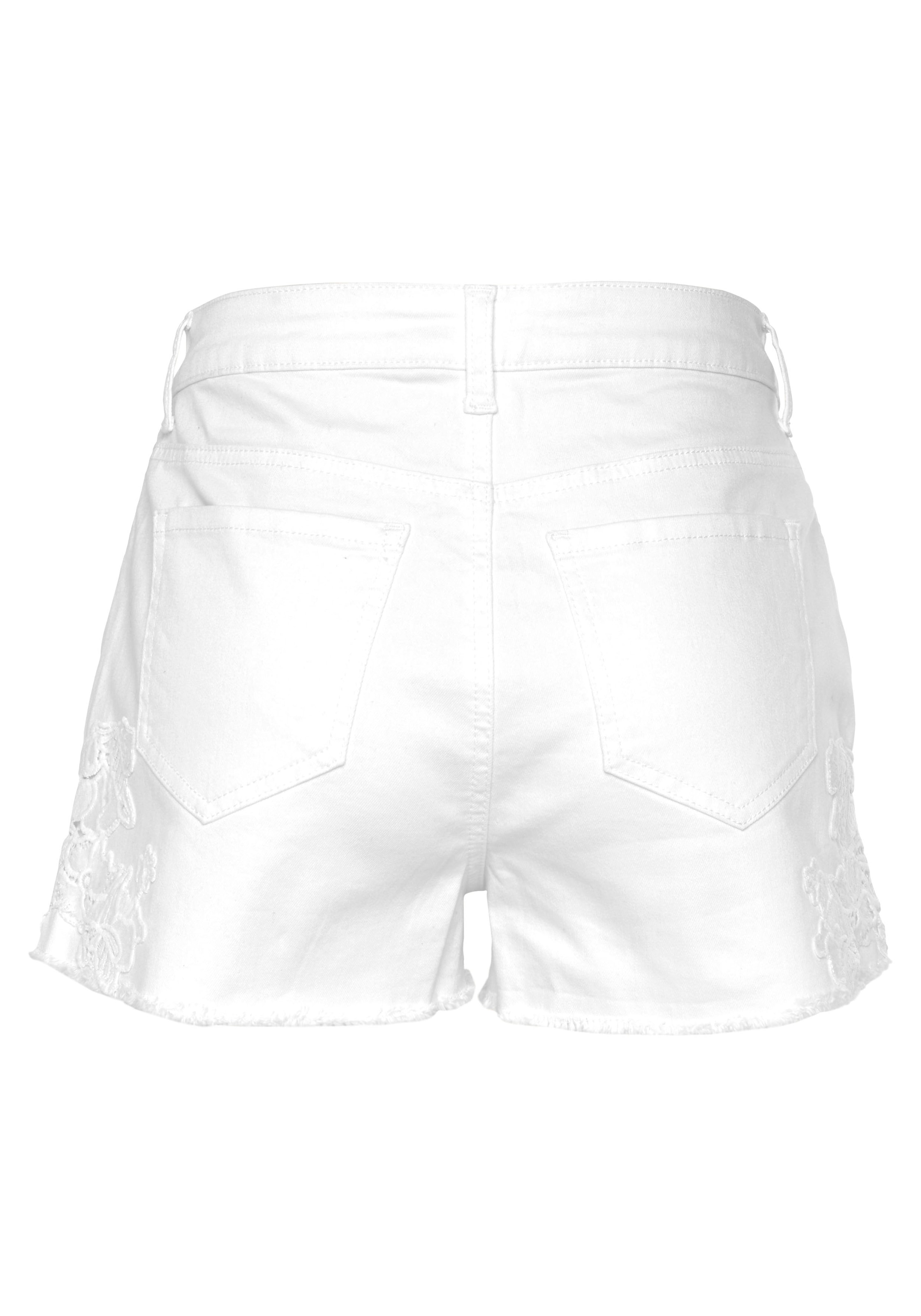 Vivance Jeansshorts, mit Spitze