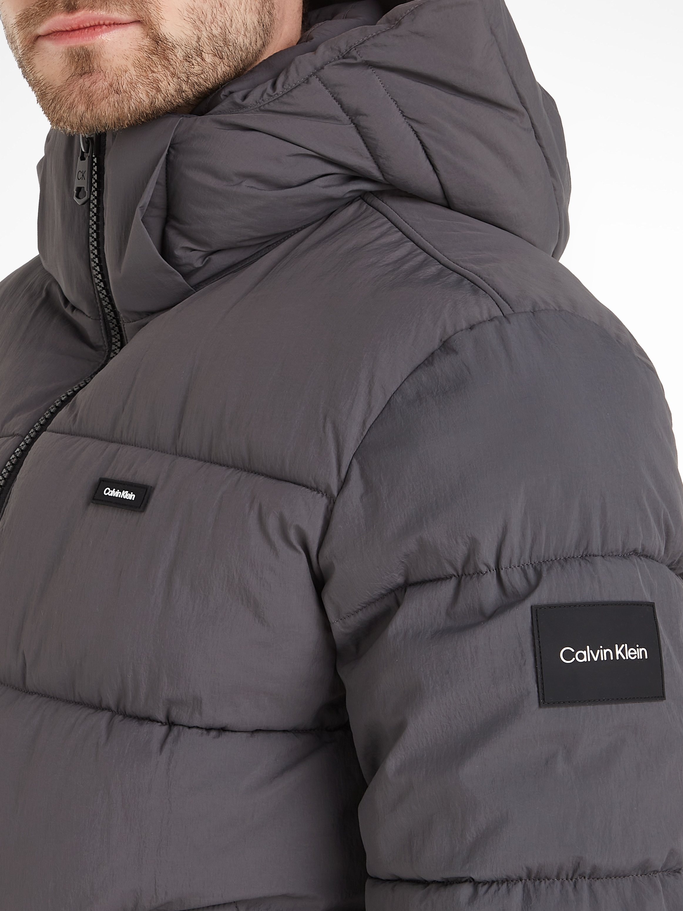 Calvin Klein Steppjacke, mit Kapuze, mit Stehkragen