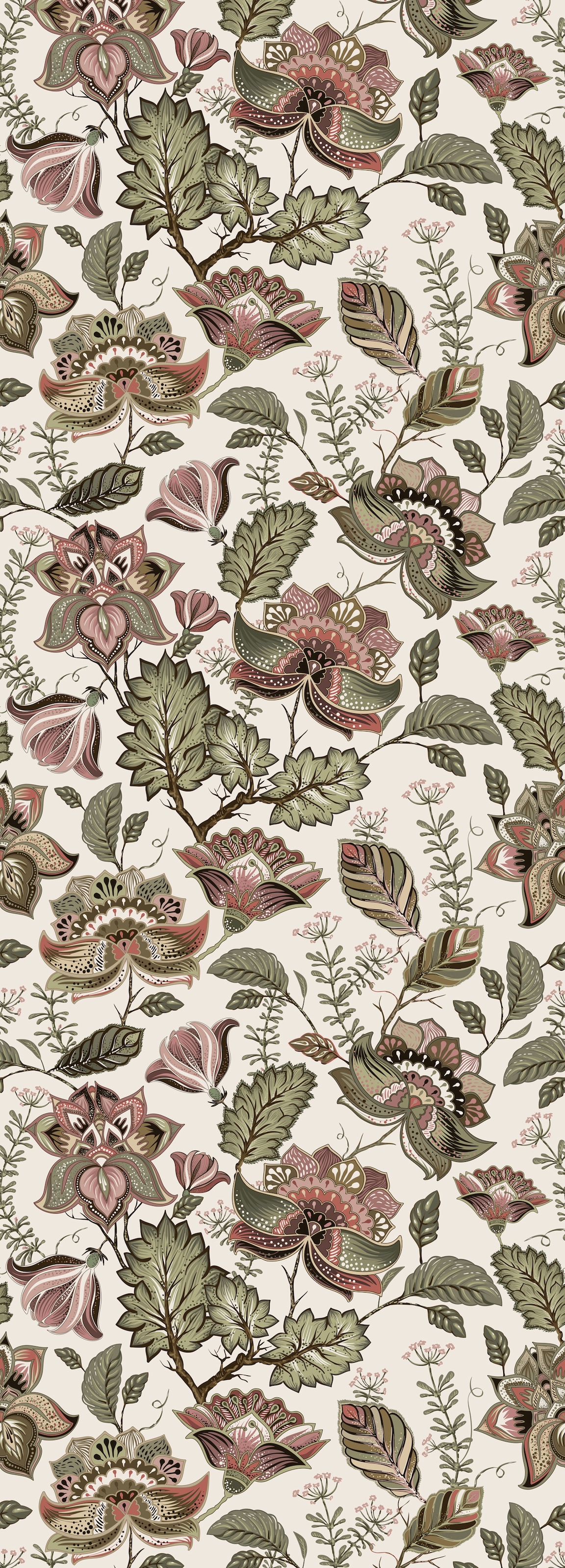 Image of queence Vinyltapete "Kyla" Motiv bedruckt botanisch floral gemustert natürlich glatt 90x250cm, selbstklebend, kinderleichte Anbringung, Sticker
