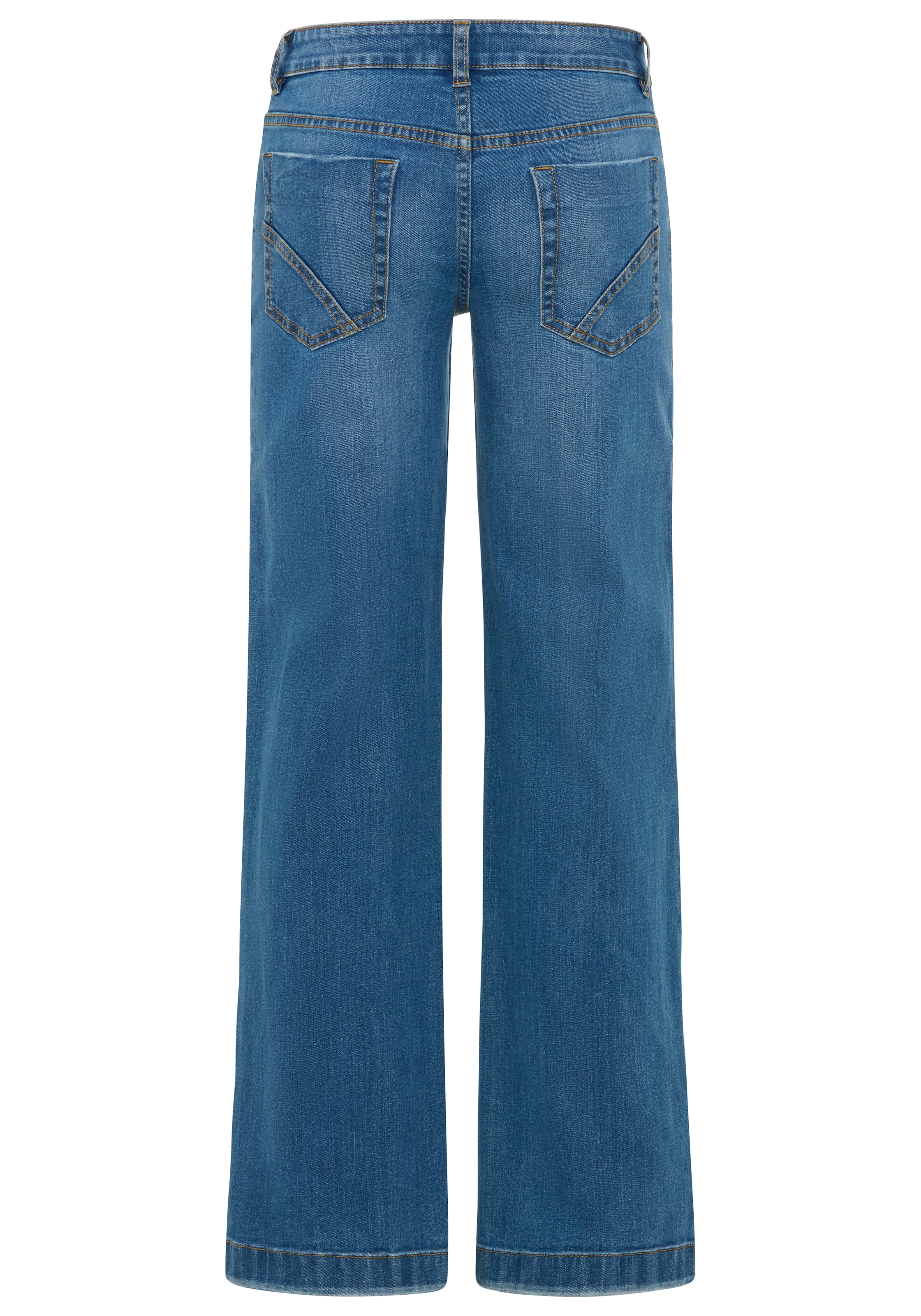 Arizona Weite Jeans »mit modischem Beinverlauf« mit geradem Beinverlauf, knöchellange Schnittform, normale Leibhöhe