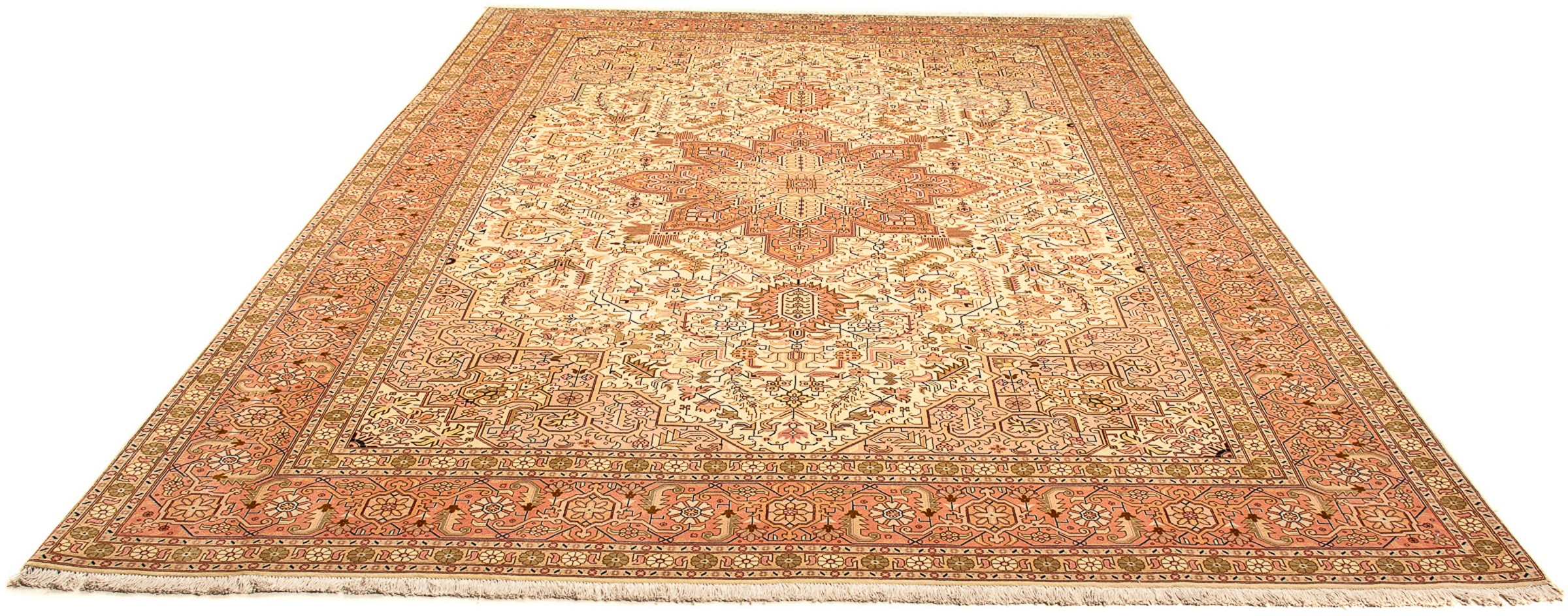 Image of morgenland Orientteppich »Perser - Täbriz - Royal - 346 x 249 cm - beige«, rechteckig, 7 mm Höhe, Wohnzimmer, Handgeknüpft, Einzelstück mit Zertifikat bei Ackermann Versand Schweiz