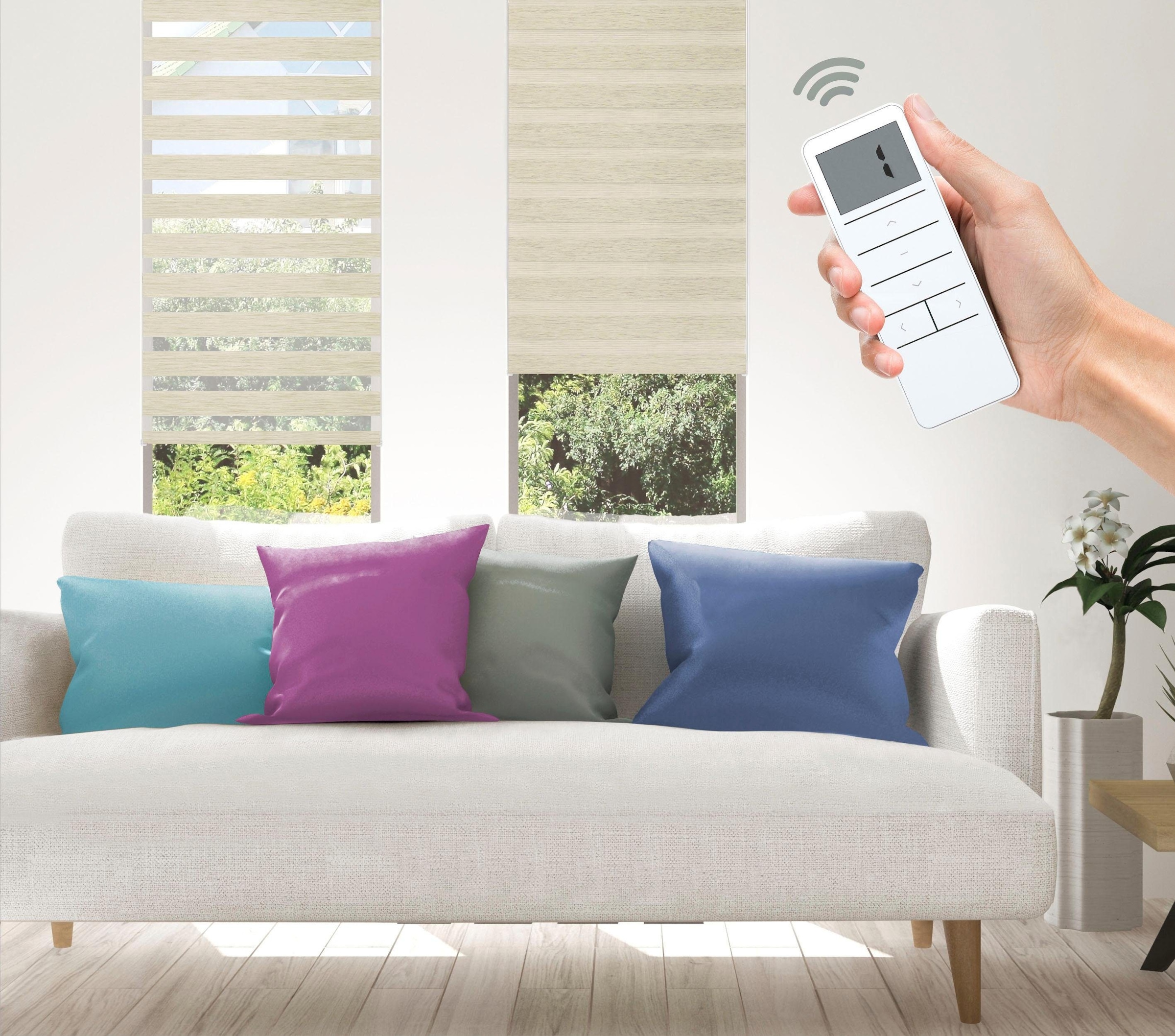 Image of Good Life Elektrisches Rollo "Wood - SMART HOME" Lichtschutz ohne Bohren mit Fernbedienung