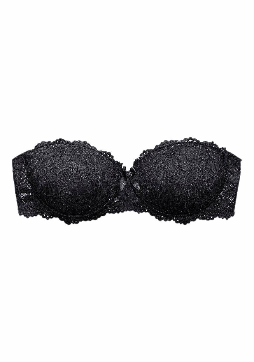 Vivance Balconette-BH ", Dirndl-BH, trägerloser BH, Push-up-BH" mit abnehmbaren Trägern & edler Spitze, Dessous