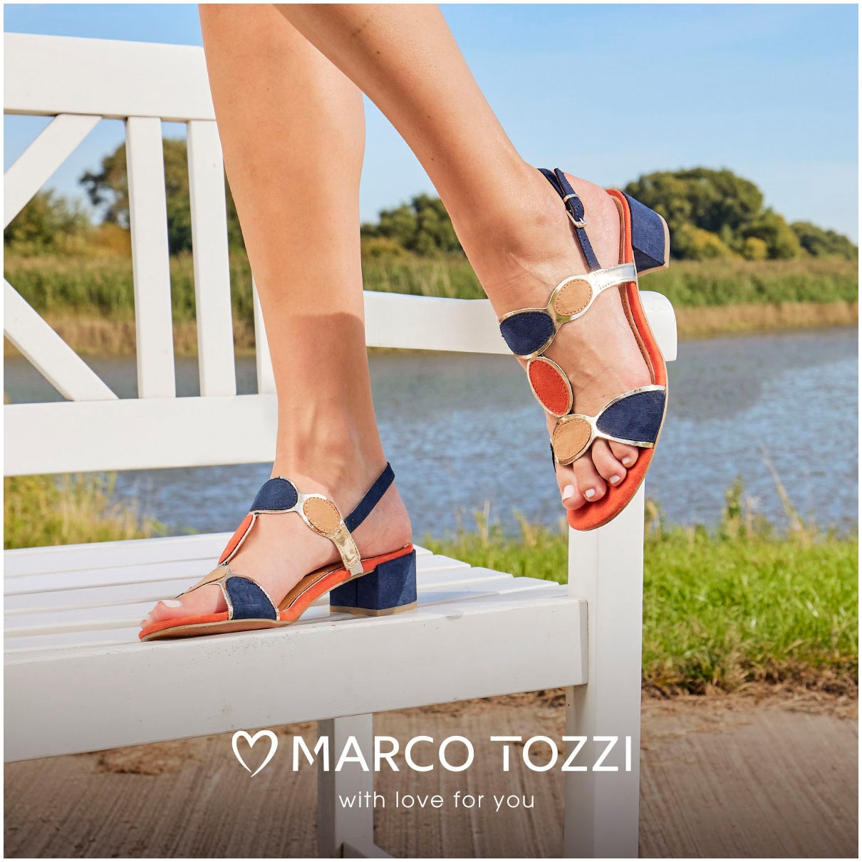 MARCO TOZZI Sandalette, Blockabsatz, Sommerschuh, Riemchensandale mit verstellbarer Schnalle