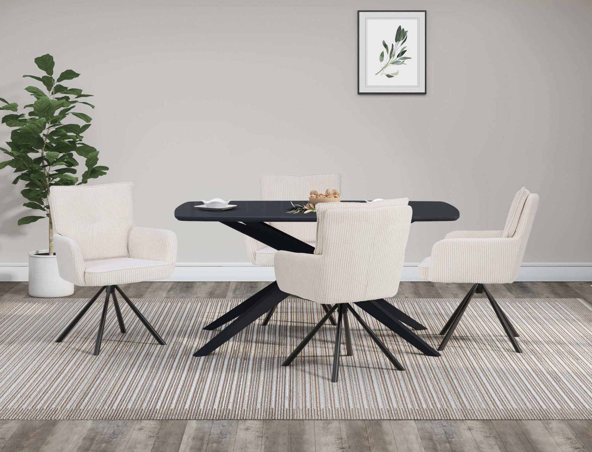 GOODproduct Esszimmerstuhl »Les Choux« () 2 Stk.gepolsterte Rückenlehne, Armlehne und Sitzfläche, Sitzhöhe 48 cm