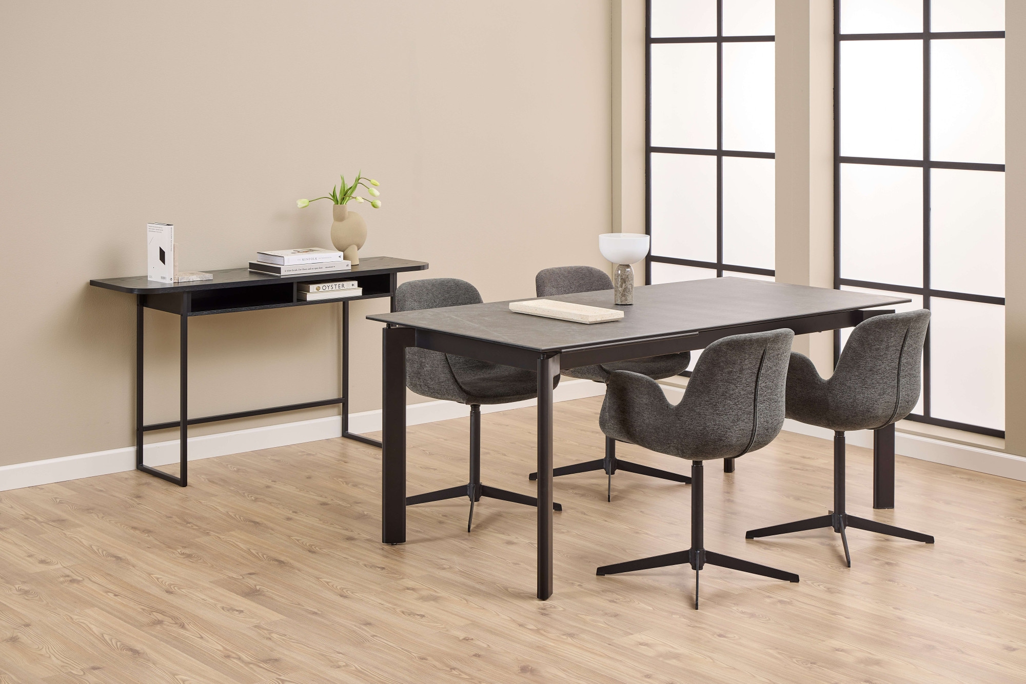 ACTONA GROUP Table de salle à manger »Palermo, Tisch, Speisetisch« Table, noire, 180/240x90x76cm