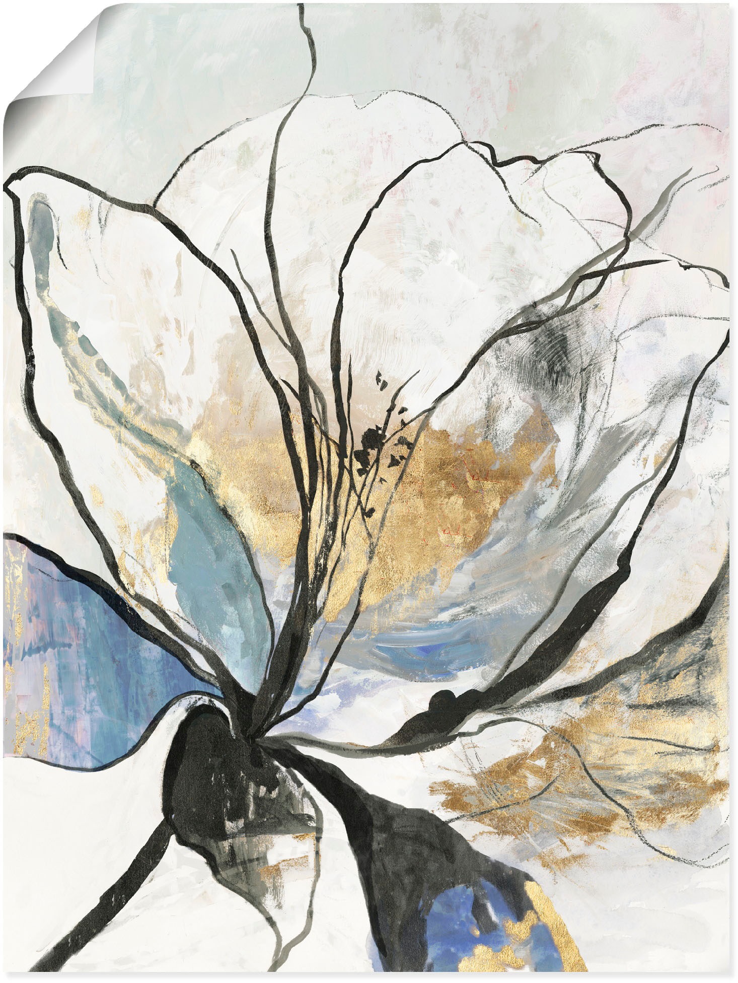 Image of Artland Wandbild »Umrissenes Blumenmuster I«, Blumenbilder, (1 St.), in vielen Grössen & Produktarten - Alubild / Outdoorbild für den Aussenbereich, Leinwandbild, Poster, Wandaufkleber / Wandtattoo auch für Badezimmer geeignet bei Ackermann Versand Schwei