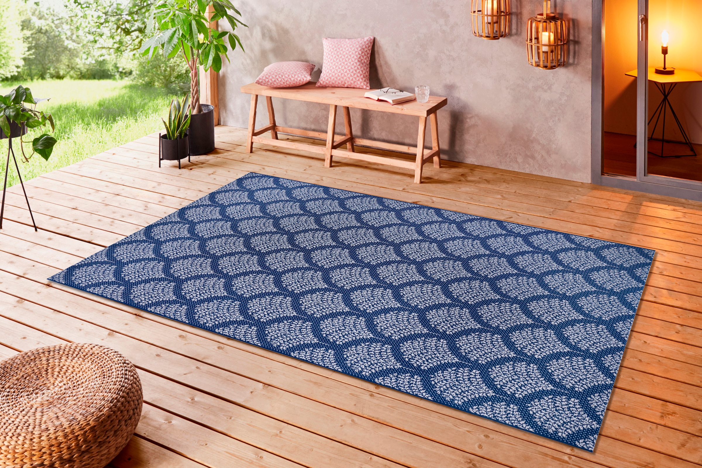 Home affaire Teppich »Maren«, rechteckig, In- und Outdoor-Teppich,  Strapazierfähig und pflegeleicht, Flachgewebe jetzt kaufen