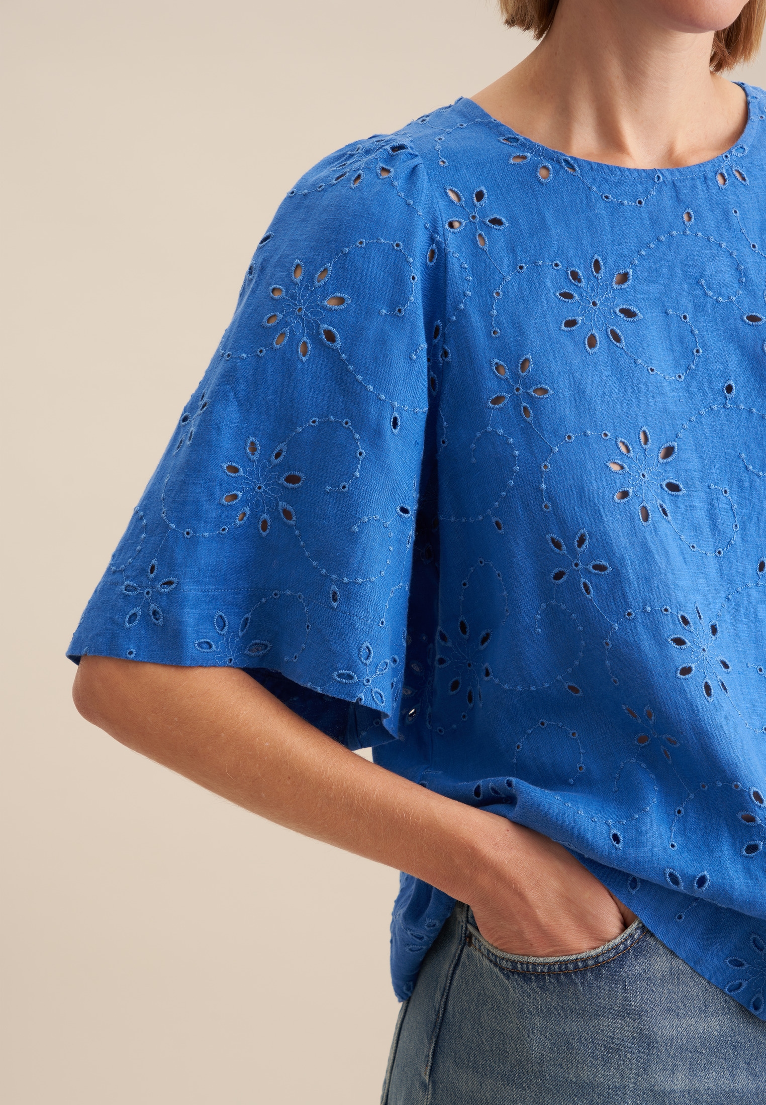 seidensticker Shirtbluse »Schwarze Rose« 1/2 Rundhals Stickerei