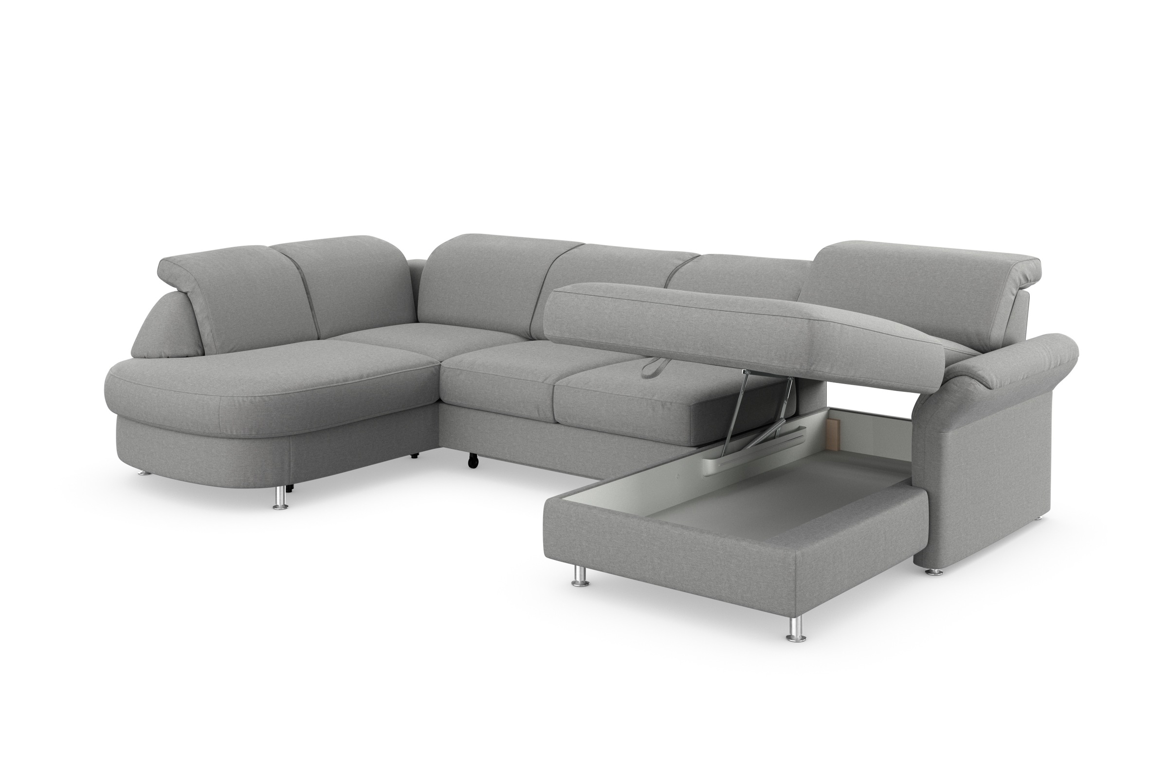 sit&more Wohnlandschaft »Apulia U-Form«, wahlweise Bettfunktion, Bettkasten und Kopf- und Armteilverstellung