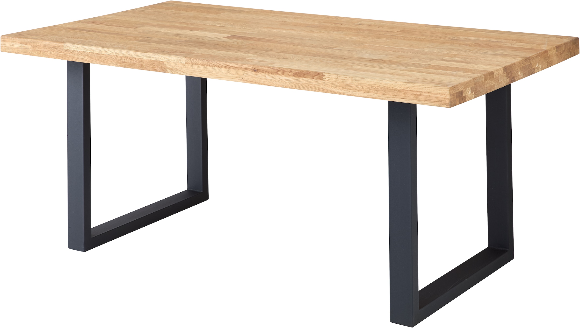 Image of Stolkom Esstisch "Chris Esszimmertisch Eiche Massivholz, BxHxT 180/76/100 cm" Gerade Kante, Industrial Style Eiche Massivholz