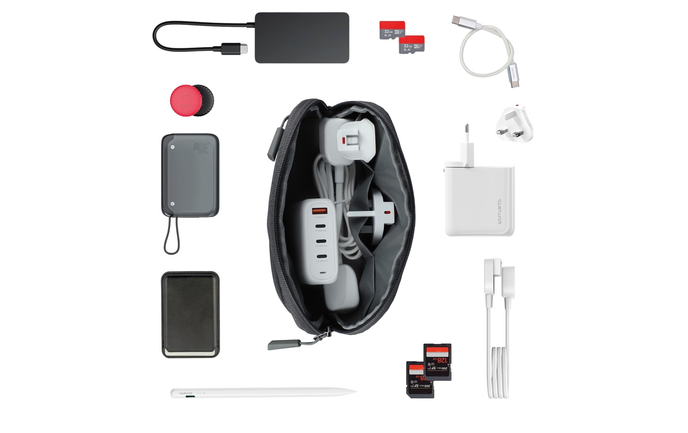 4smarts Ladestation »GaN Flex Pro 100W 3 USB-C+1 USB-A Travel Edition«