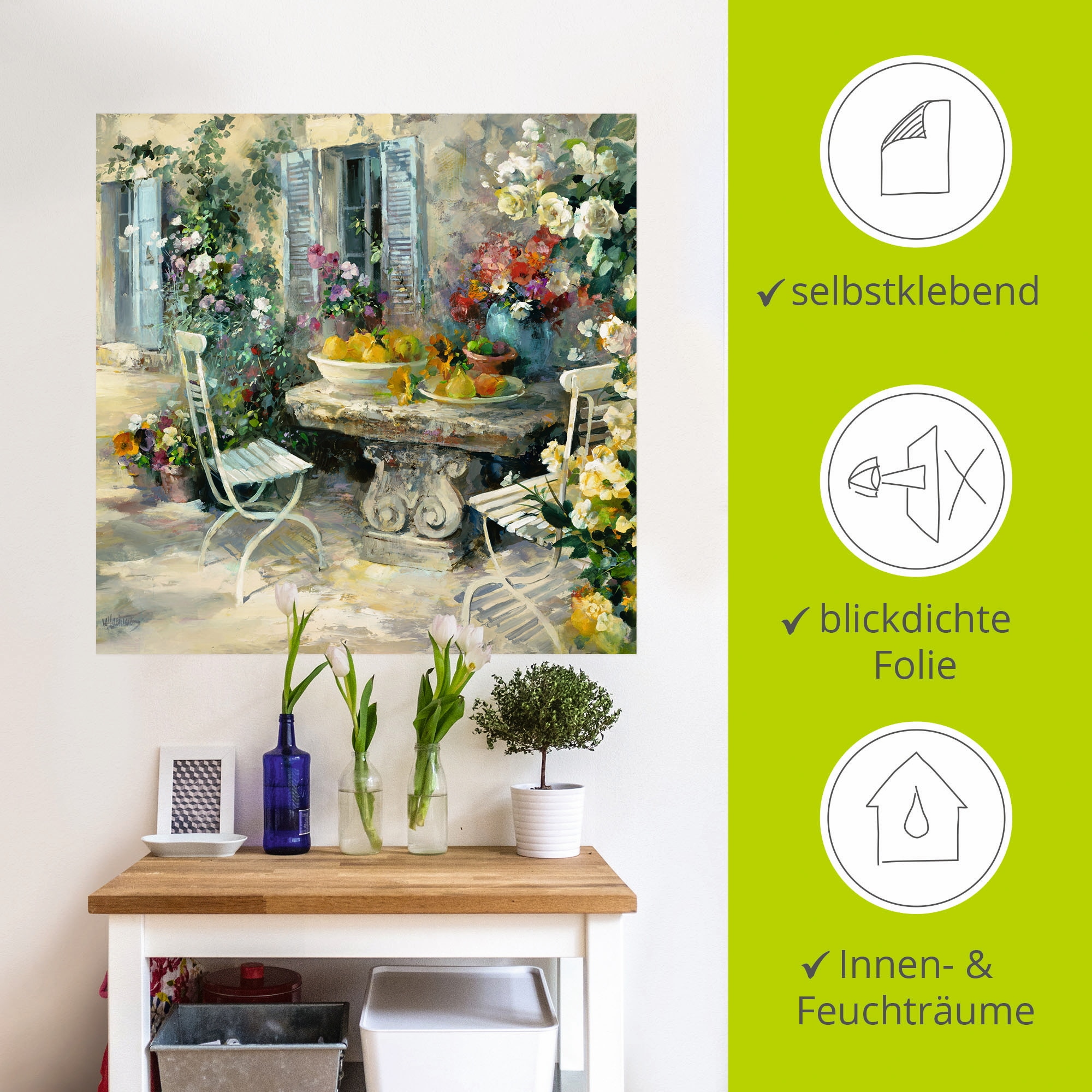 Artland Wandbild »Idyllischer Garten«, Garten, (1 St.), als Leinwandbild, Poster, Wandaufkleber in verschied. Grössen