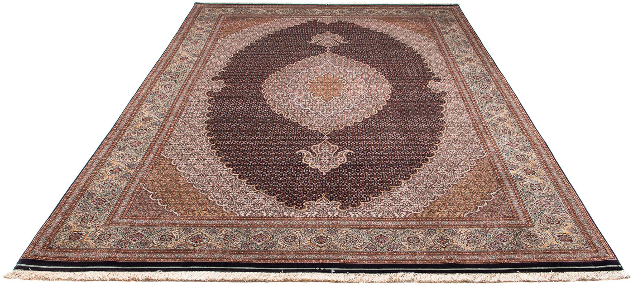 Image of morgenland Orientteppich »Perser - Täbriz - 298 x 198 cm - hellbraun«, rechteckig, 10 mm Höhe, Wohnzimmer, Handgeknüpft, Einzelstück mit Zertifikat bei Ackermann Versand Schweiz