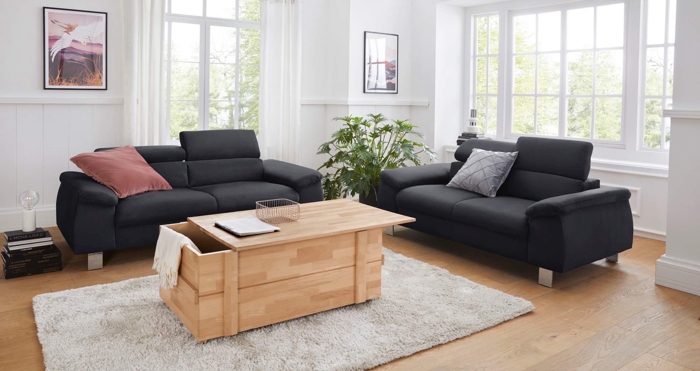 COTTA 3-Sitzer »Komaris, B: 193 cm« mit Kopfteilverstellung