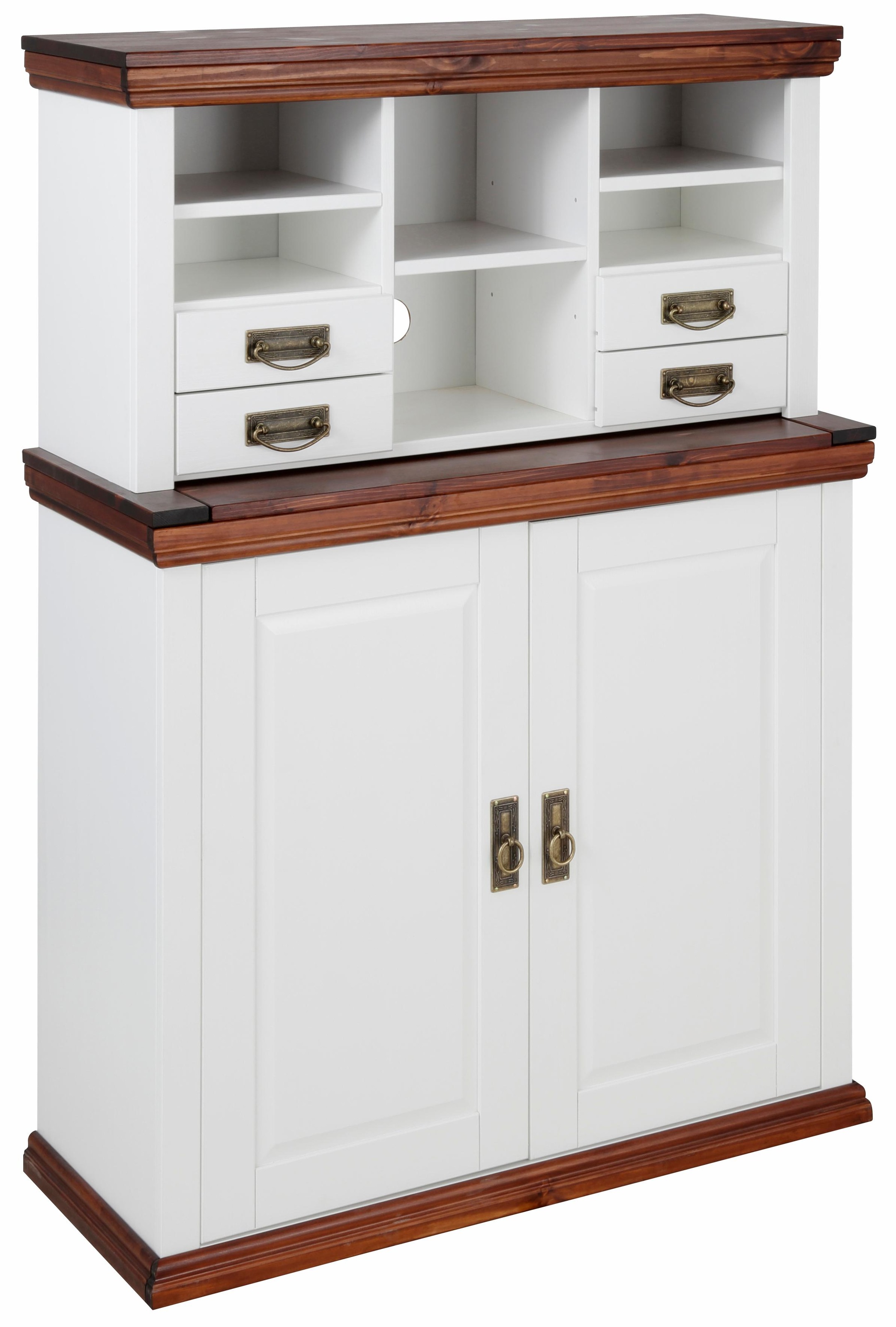 Image of GOODproduct Sekretär "Konrad" Schreibtisch aus Massivholz, mit viel Stauraum, B89 x H122 cm