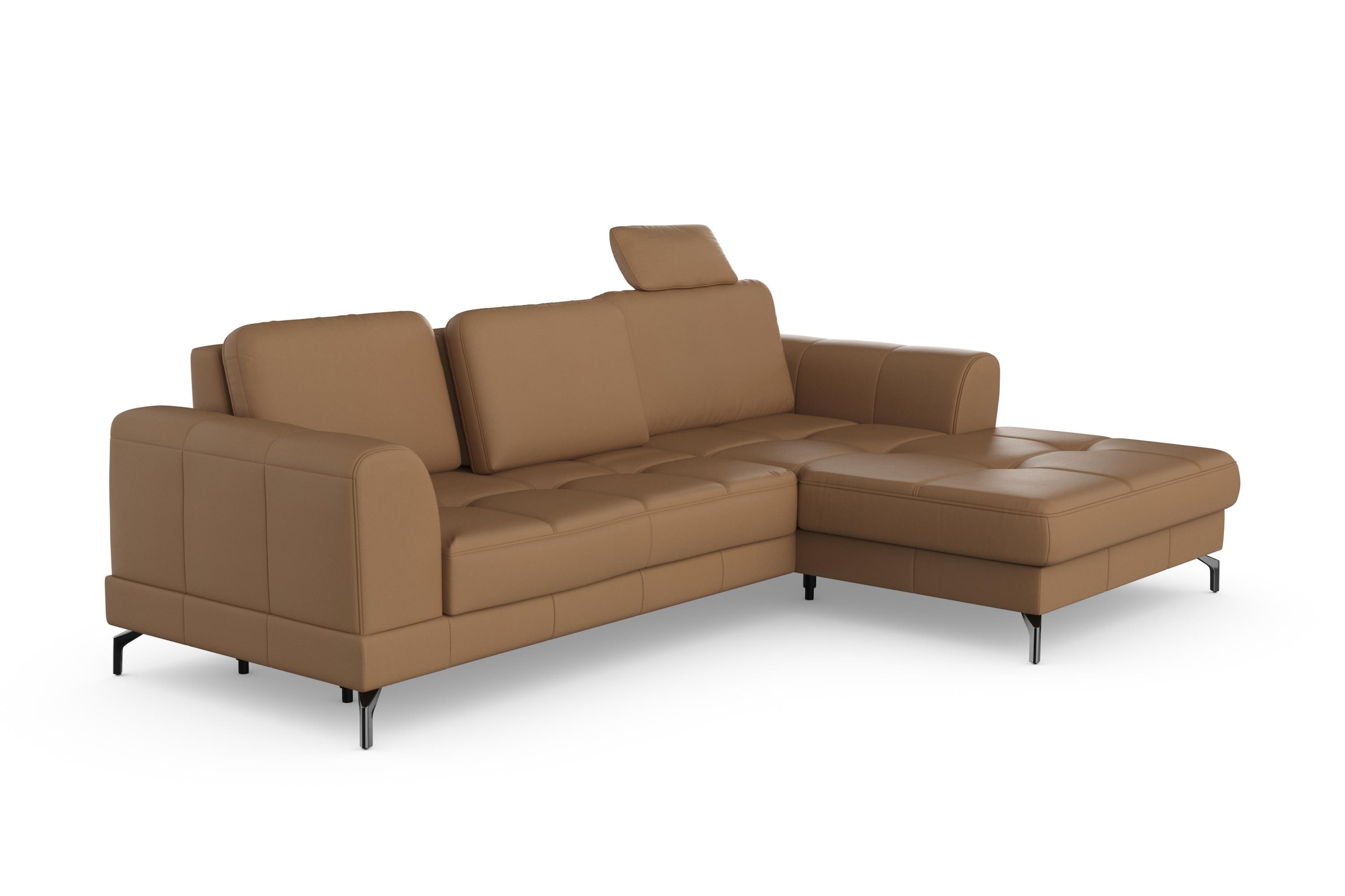 sit&more Ecksofa »Bendigo L-Form«, inklusive Sitztiefenverstellung, Bodenfreiheit 12 cm, in 2 Fussfarben