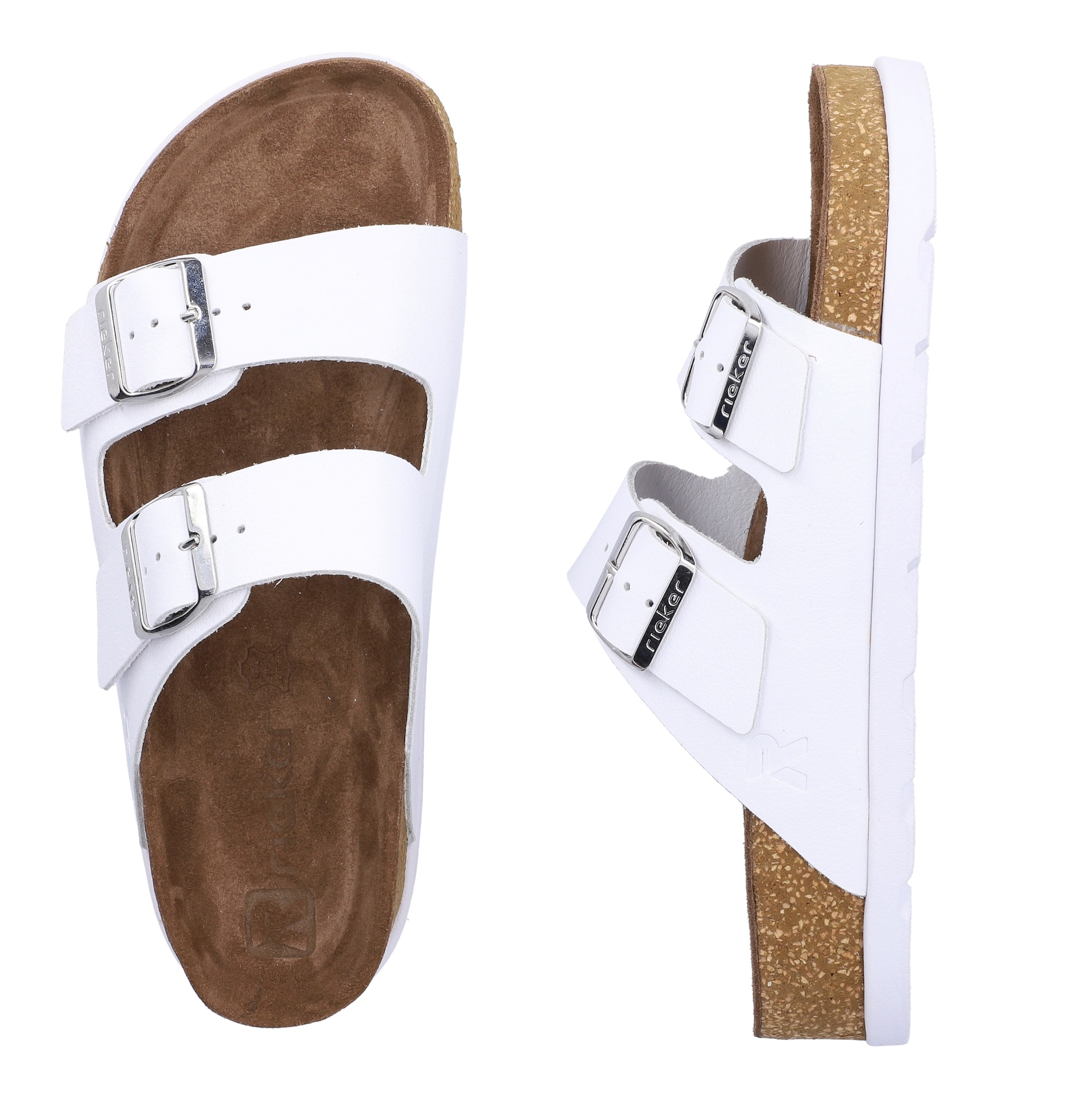 Rieker Pantolette  Chausson, chaussure d'été, chaussure de plage, sandale à deux brides avec semelle souple