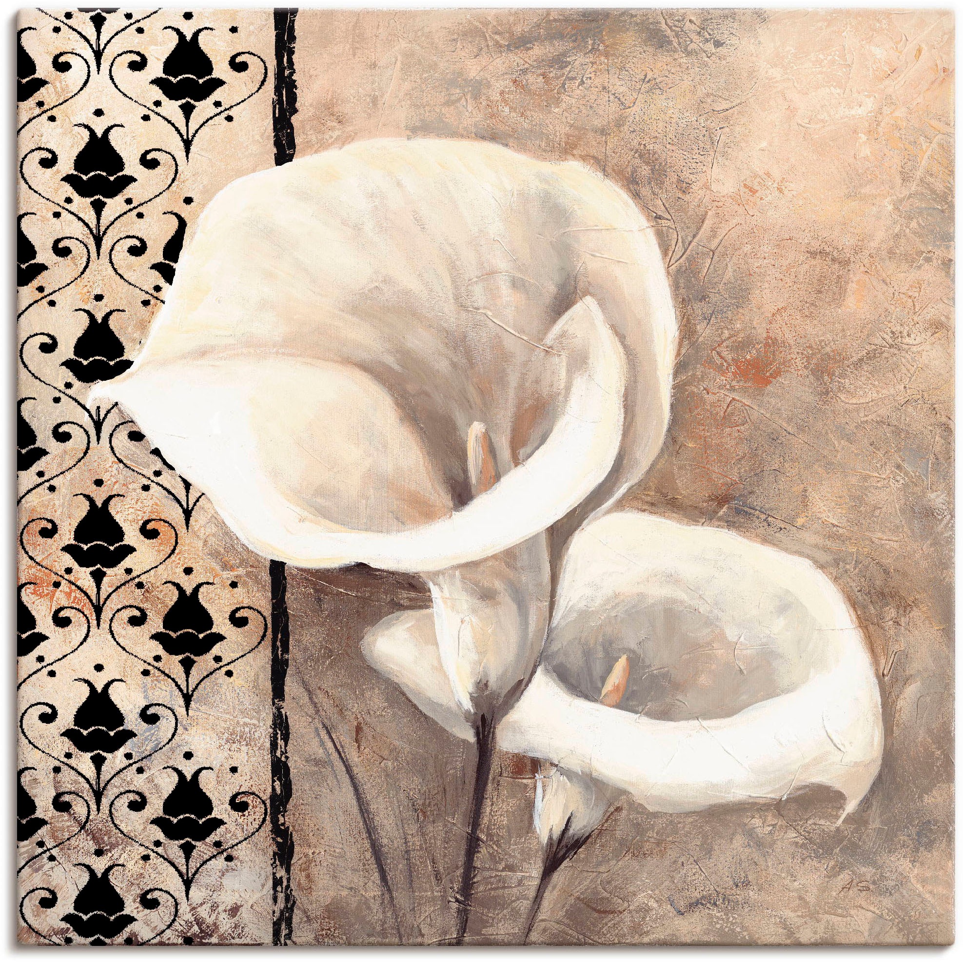 Image of Artland Leinwandbild "Klassische Callas" Blumenbilder 1 Stk. tlg. auf Holzrahmen gespannt