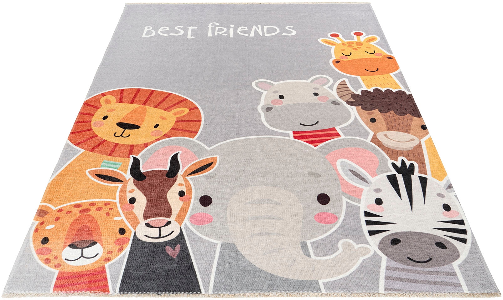 Image of Obsession Kinderteppich »My Greta 606«, rechteckig, 6 mm Höhe, Kurzflor, Motiv Tiere, mit Fransen, Kinderzimmer bei Ackermann Versand Schweiz