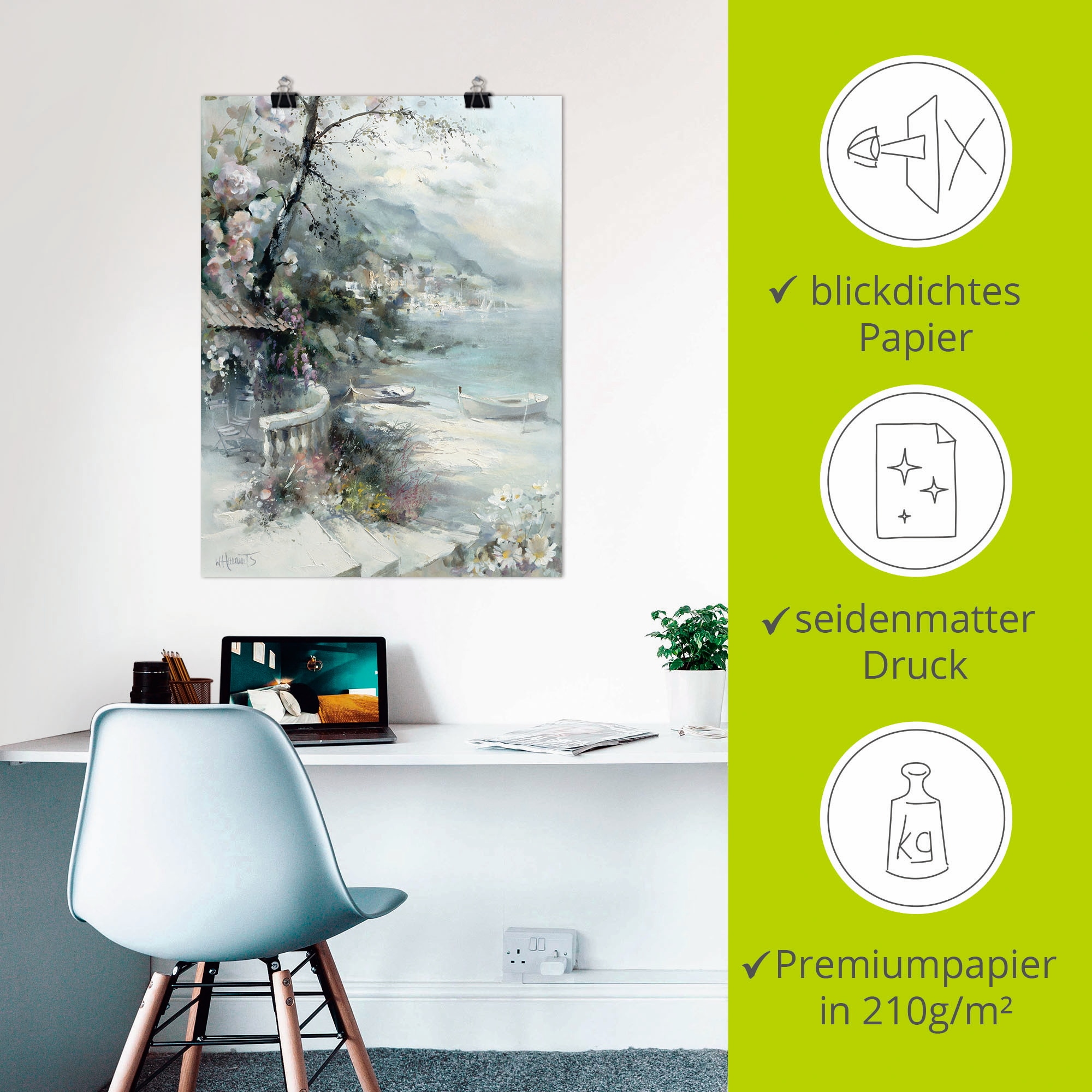 Artland Wandbild »Buchtseite I« Küste 1 Stk. tlg. als Leinwandbild, Poster in verschied. Grössen