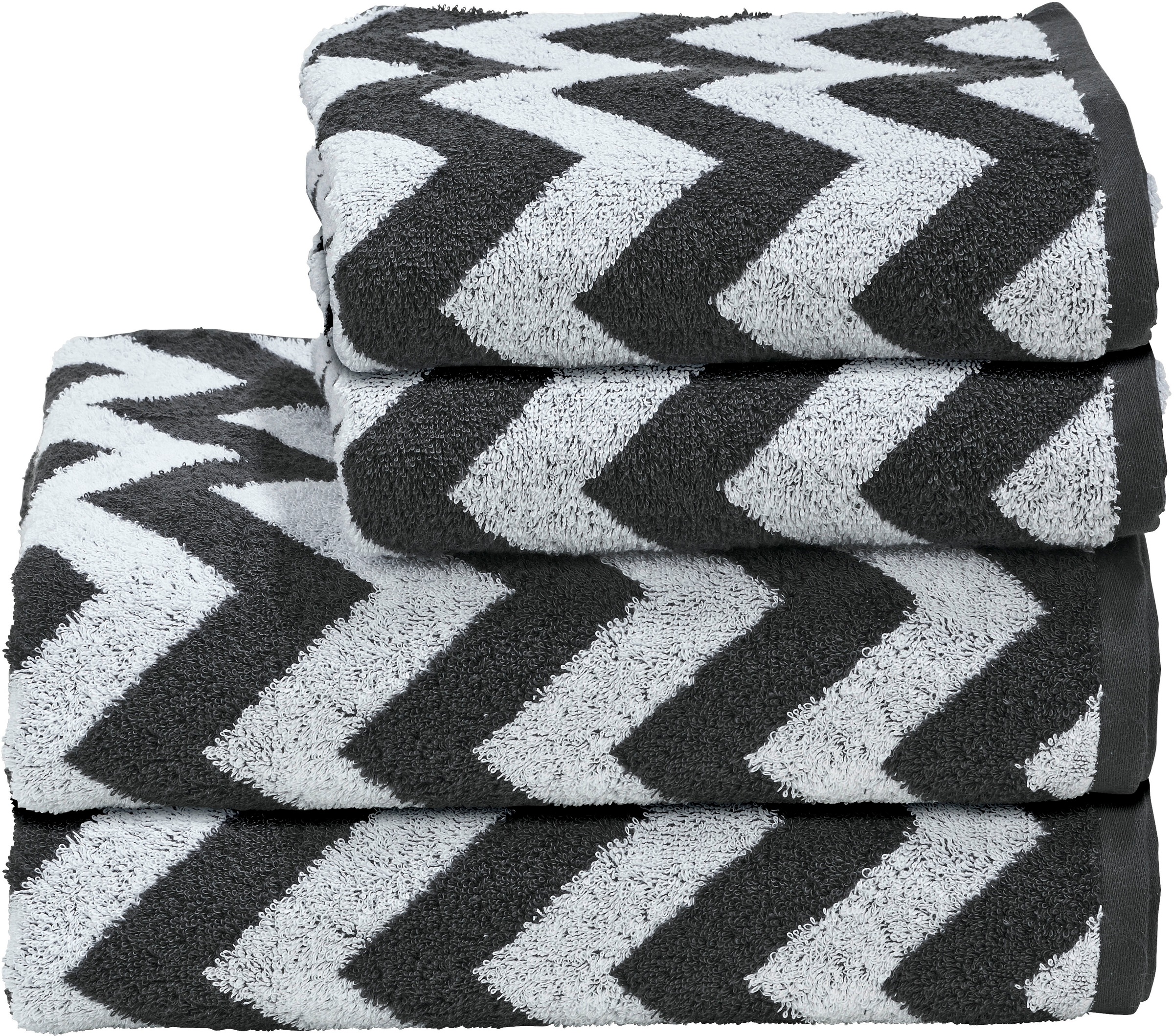 Image of done.® Handtuch Set »Daily Shapes ZickZack«, Set, 4 tlg., Jacquard-Walkfrottier, Jacquardgewebe, modernes Muster, in verschiedenen Set Varianten erhältlich bei Ackermann Versand Schweiz