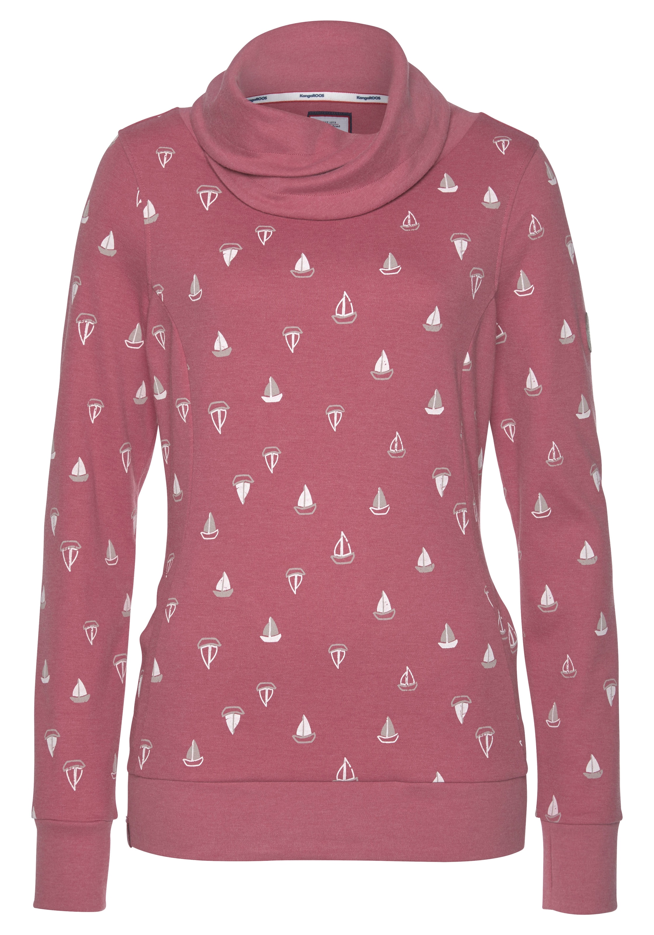 KangaROOS Sweatshirt, mit wärmendem Schlauchkragen und Allover-Print