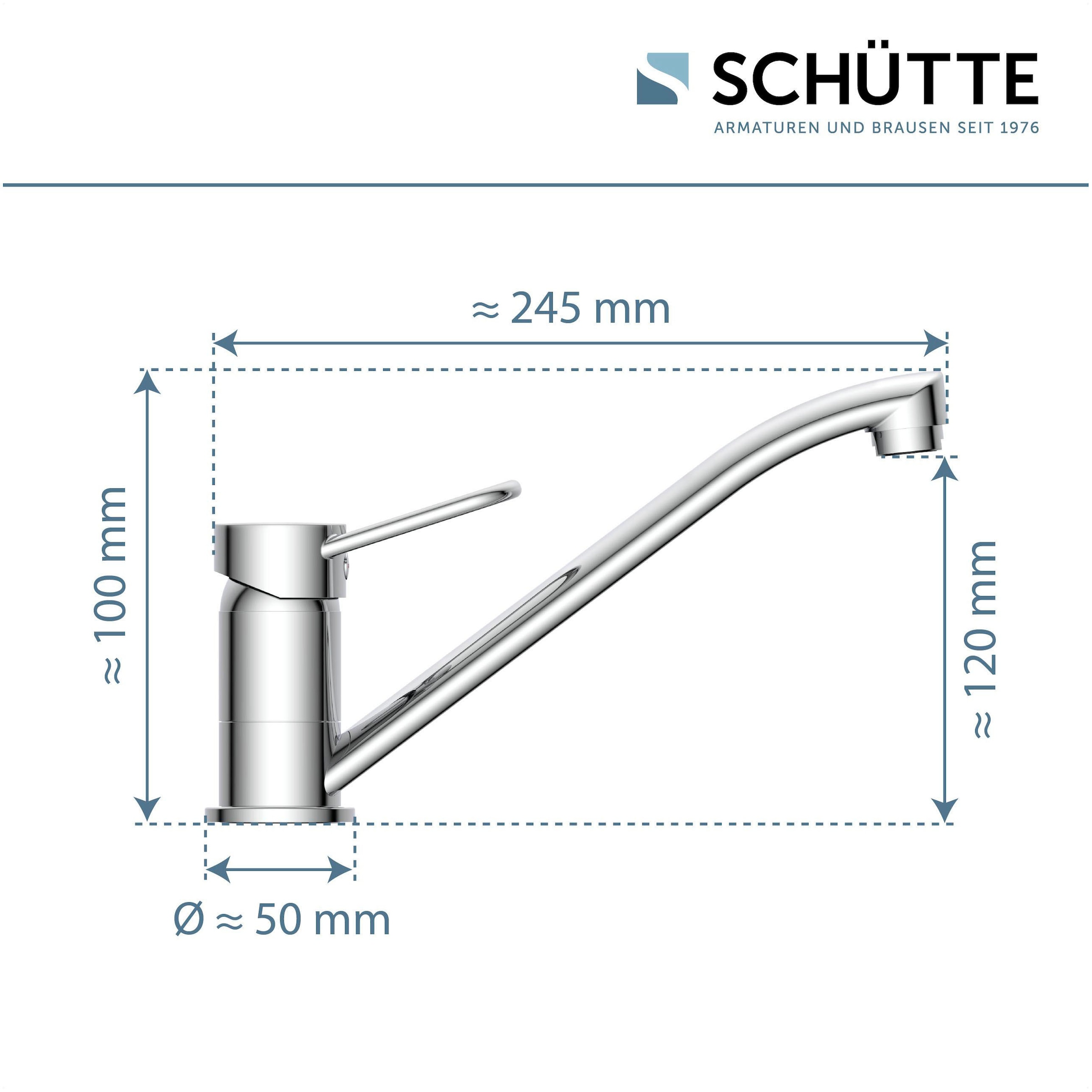 Schütte Spültischarmatur »Birte«, 360° schwenkbarer Wasserhahn Küche, Mischbatterie, Chrom, Hochdruck