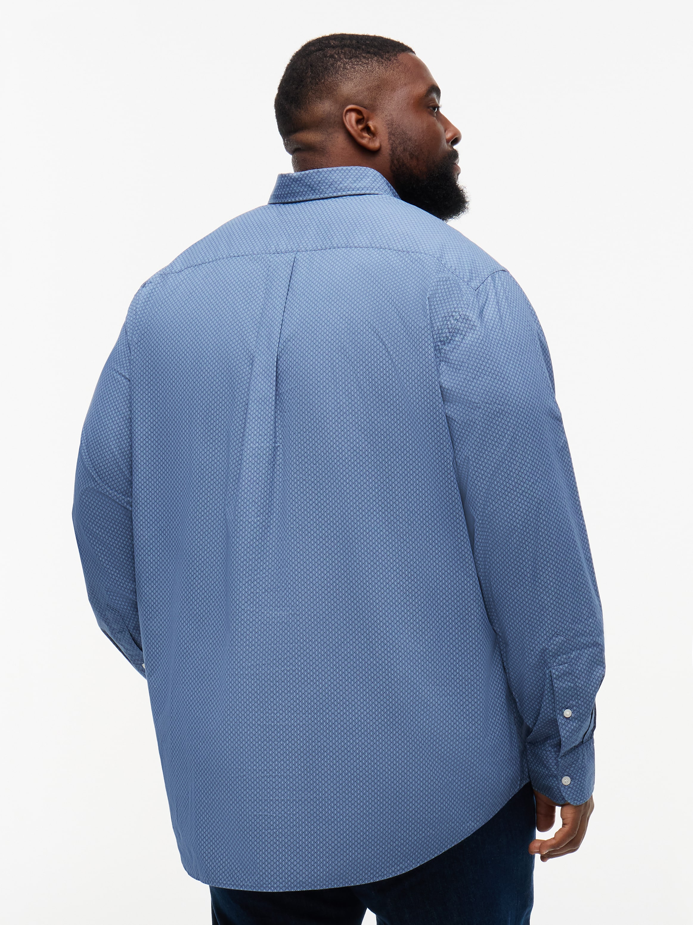 Tommy Hilfiger Big & Tall Langarmhemd »BT-FLEX POPLIN GEO PRINT REGUAL FIT« Grosse Grössen, Button-down-Kragen