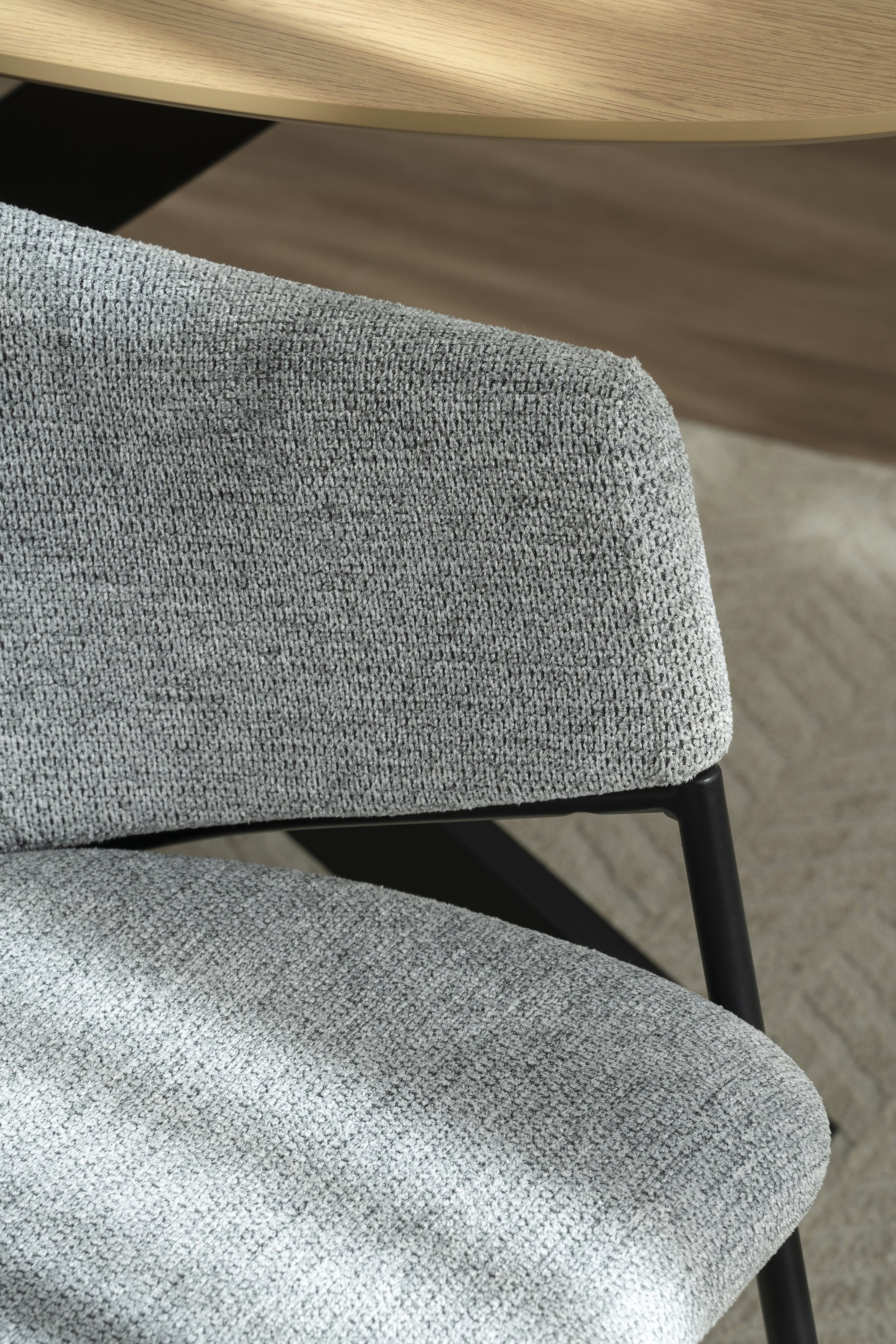 byLIVING Chaise de salle à manger »YORK« (Ensemble) 2 cuisStrukturstoff in grau, bis 110 kg, Schaumstoff, 4-Fussgestell