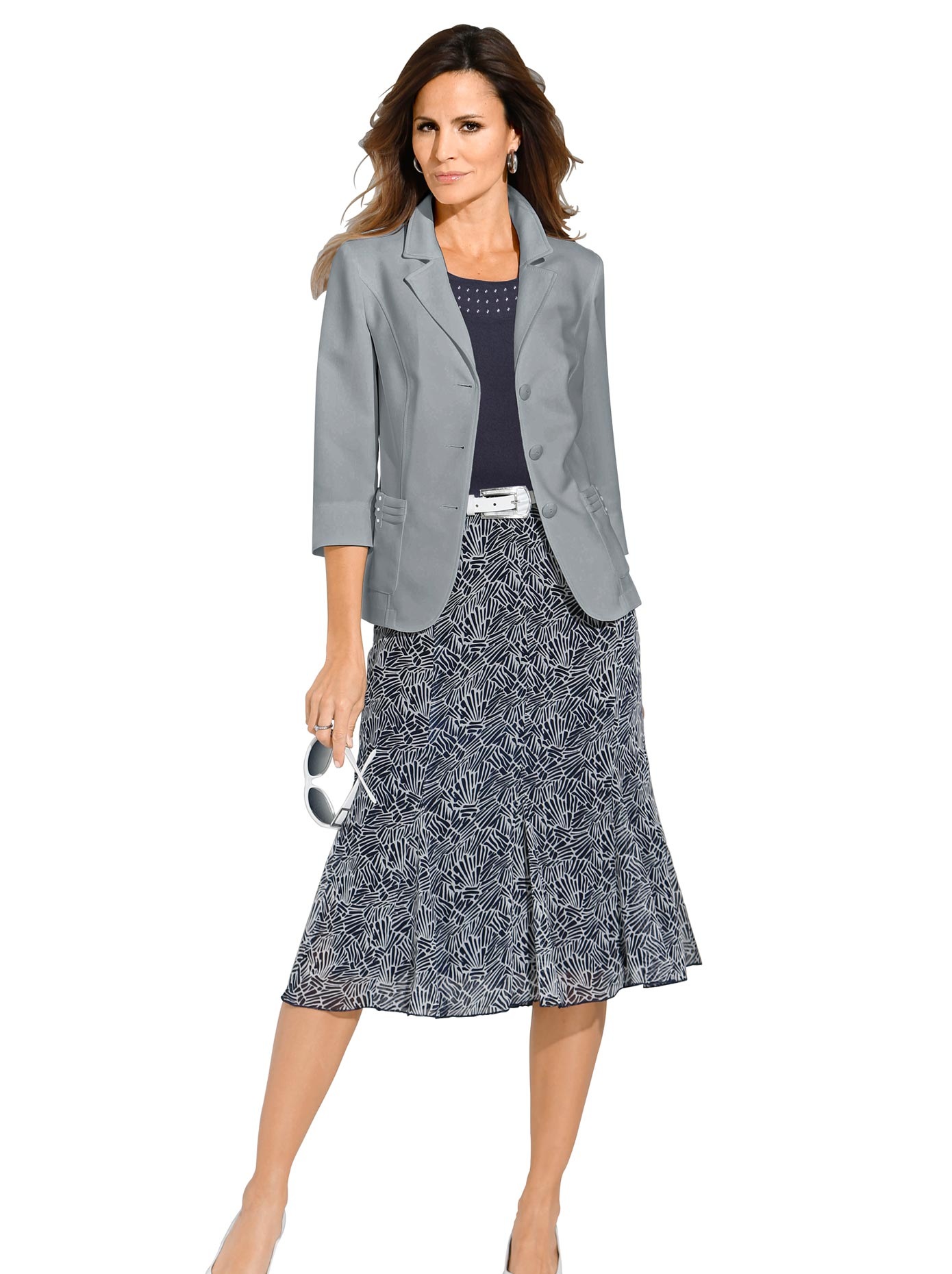 Blusenblazer mit geschliffenen Schmuck-Knöpfen