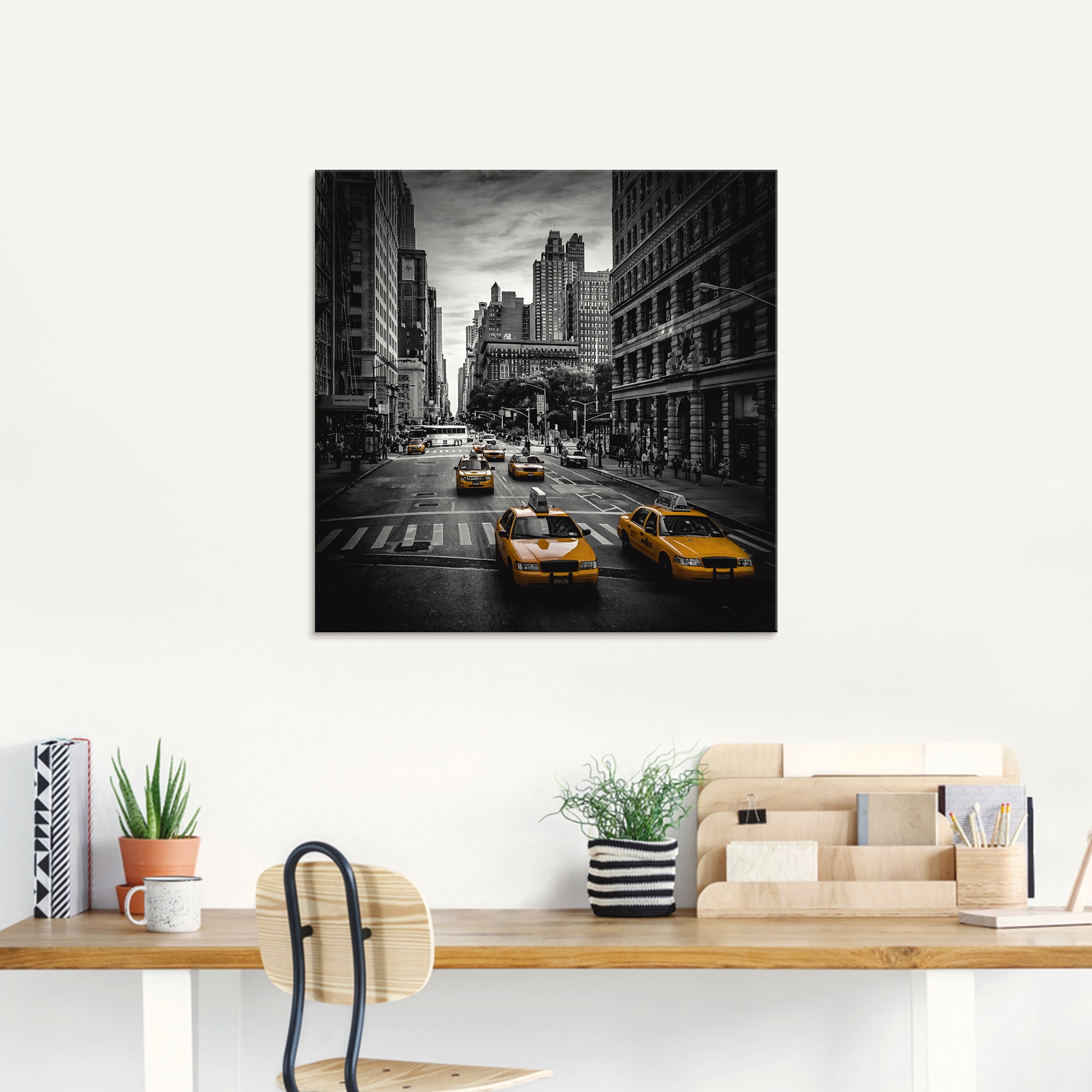 Artland Glasbild »New York City Verkehr 5th Avenue«, Amerika, (1 St.), in verschiedenen Grössen