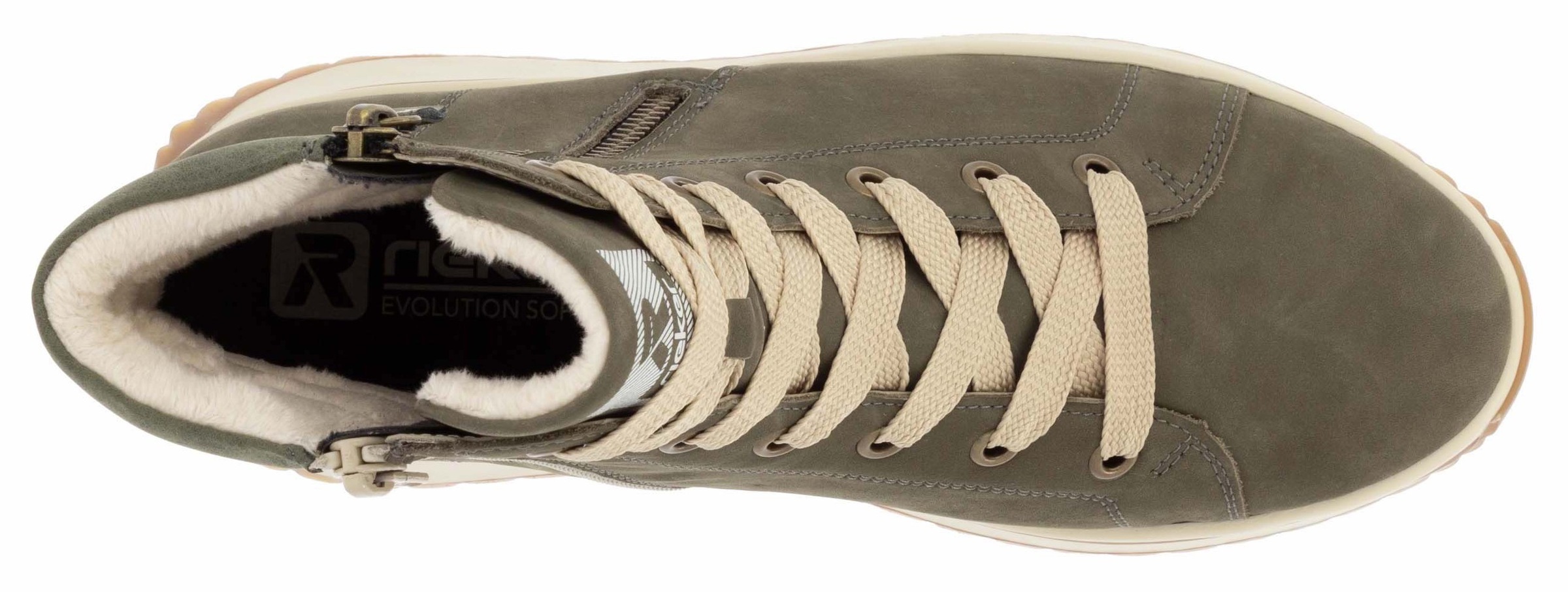 Rieker EVOLUTION Schnürboots, Plateaustiefelette, High Top Sneaker mit zwei Reissverschlüsse