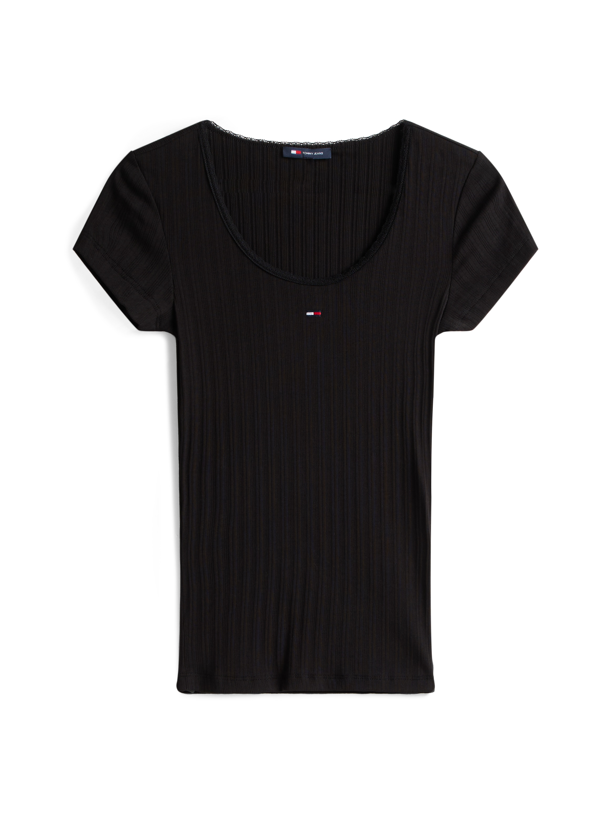 Tommy Jeans Kurzarmshirt »TJW SLIM IRREGULAR RIB SS«, in gerippter Struktur