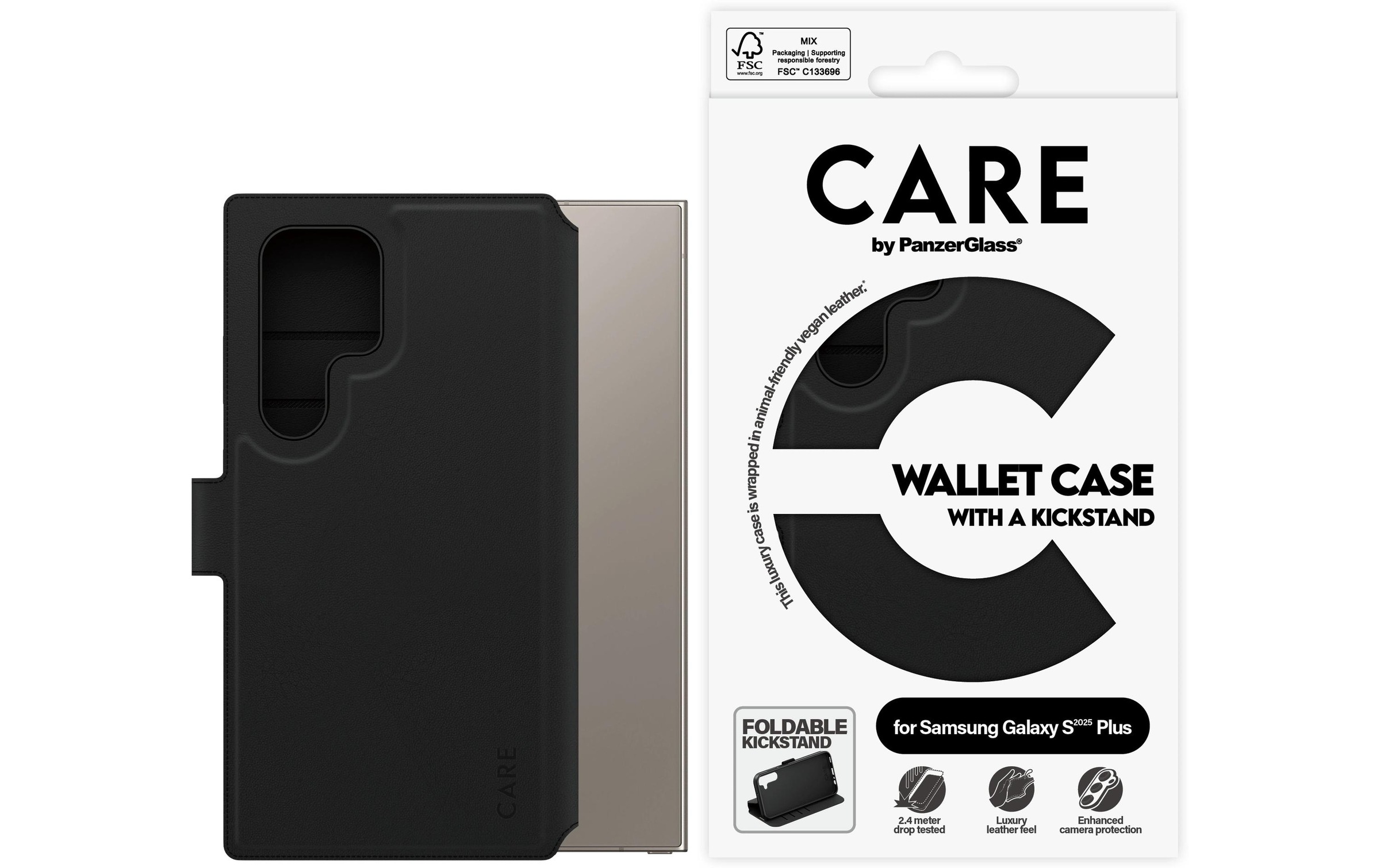 CARE by PanzerGlass Backcover »Wallet Case Kickstand Galaxy S25 Ultra«, Samsung Galaxy S25 Ultra