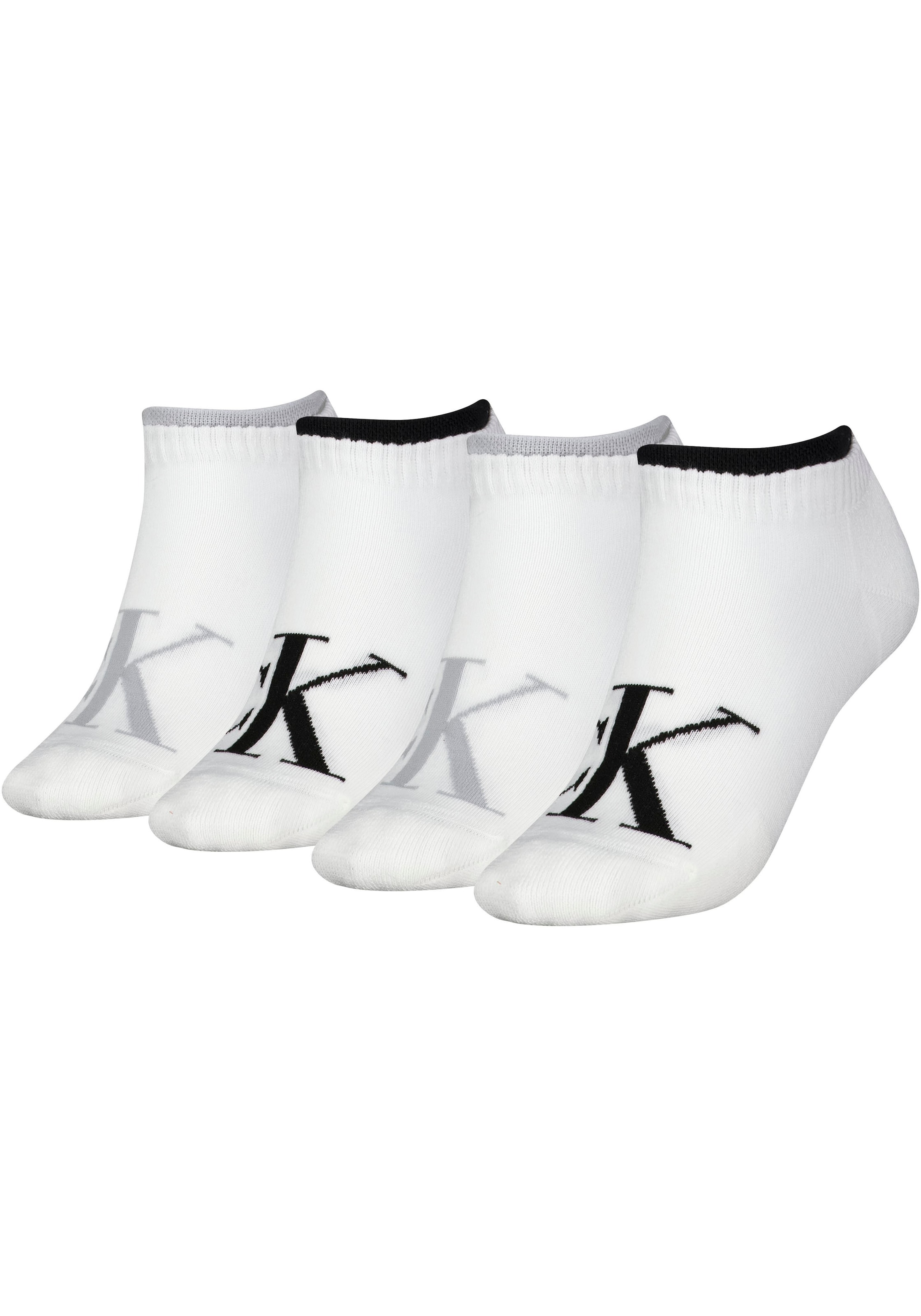 Calvin Klein Jeans Sneakersocken »CKJ WOMEN SNEAKER 4P LOGO«, (Packung, 4 Paar), Short-Socks
