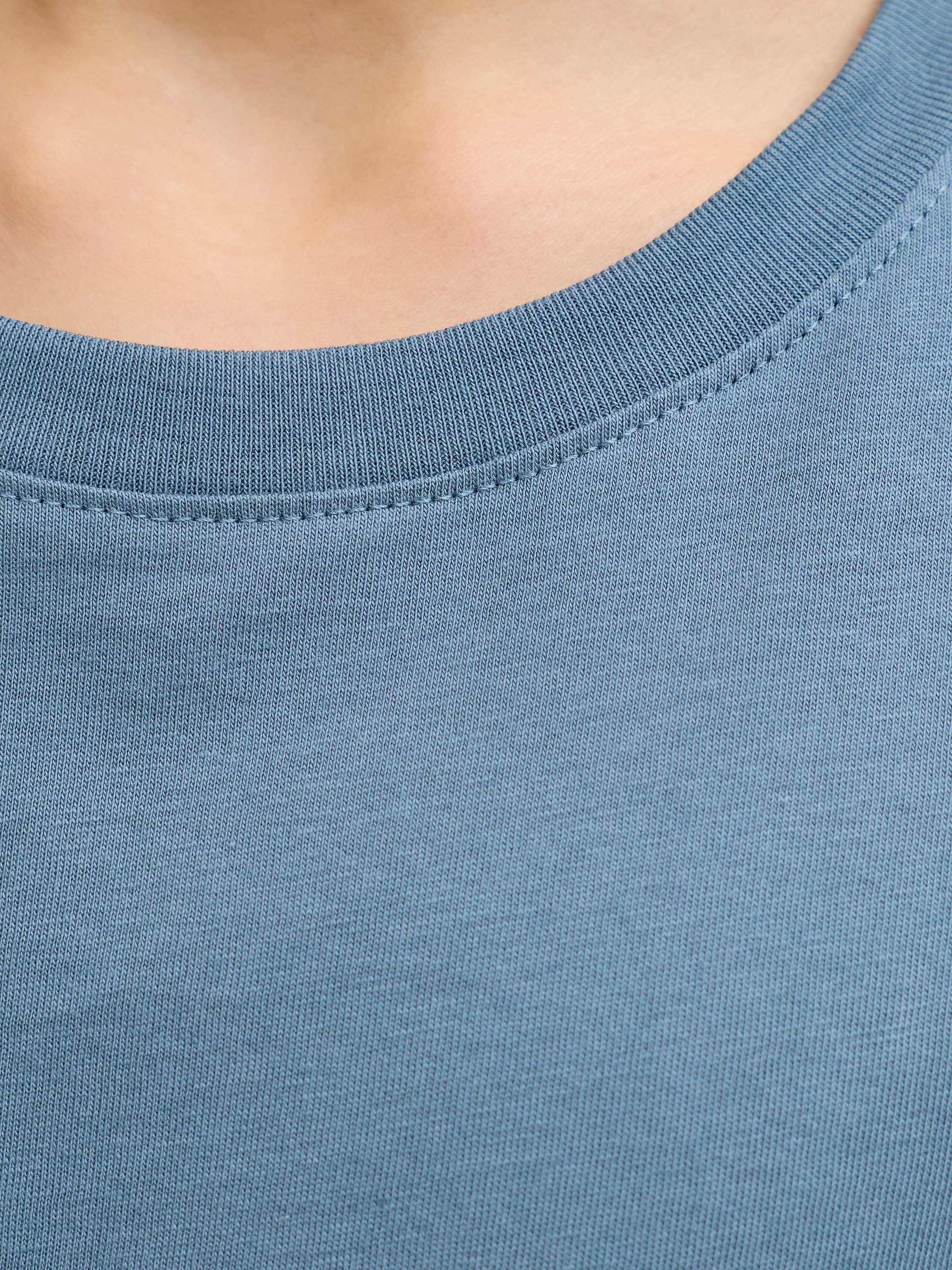 Jack & Jones Junior Shirt à col rond »JJEORGANIC figurbetont, atmungsaktiv, kombinierbar« uni, décontracté, slim fit, jersey, col rond
