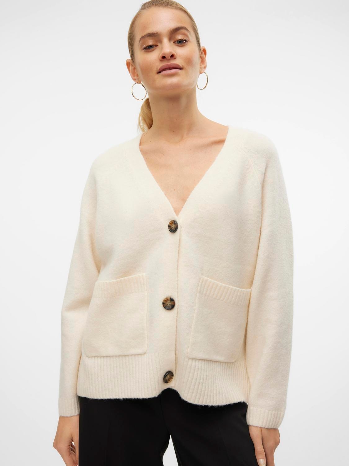 Vero Moda Strickjacke »VMBOOM LS V-NECK BUTTON CARDIGAN GA NOOS«
