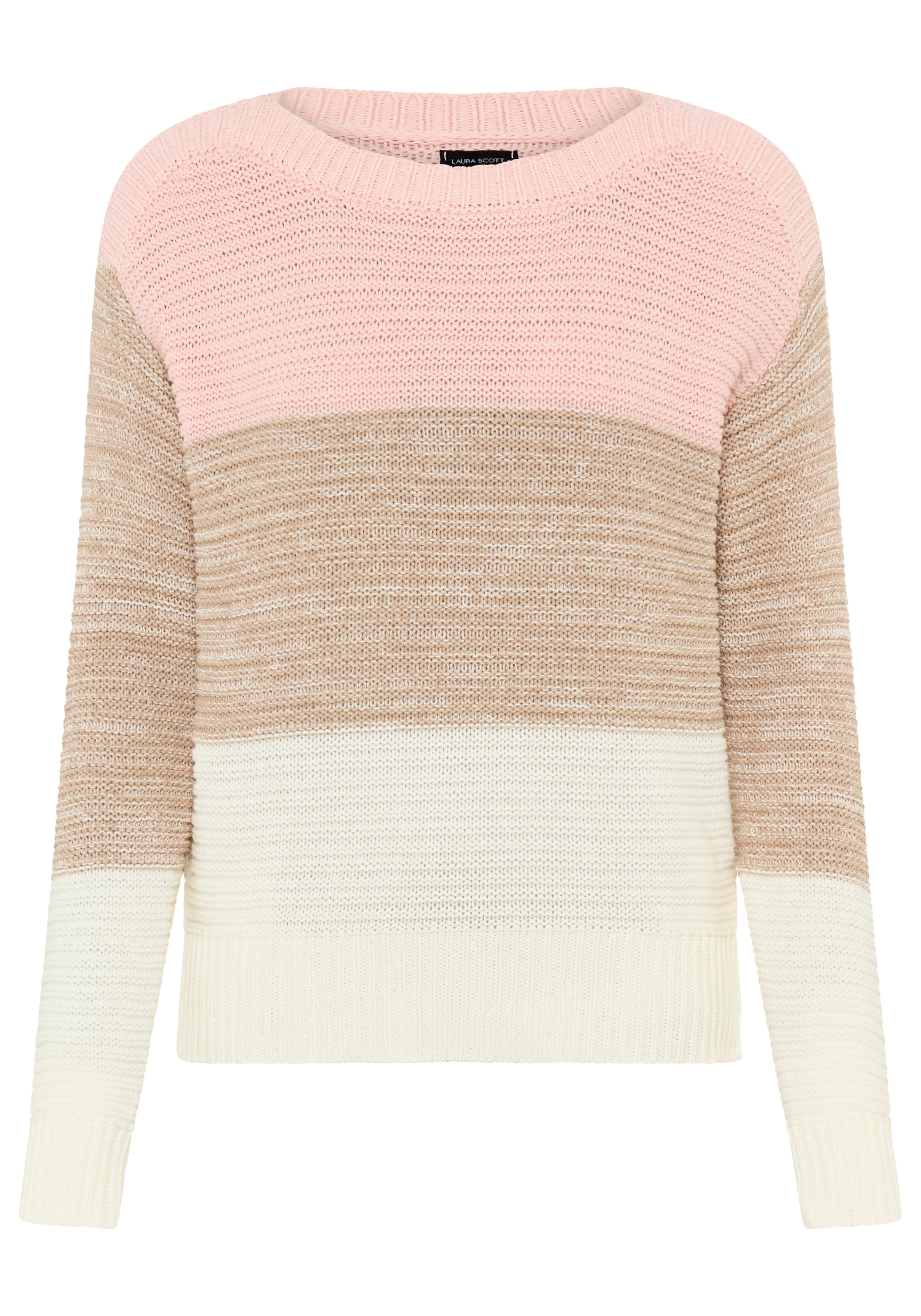 Laura Scott Streifenpullover leichter Übergangspullover mit Strukturstrick