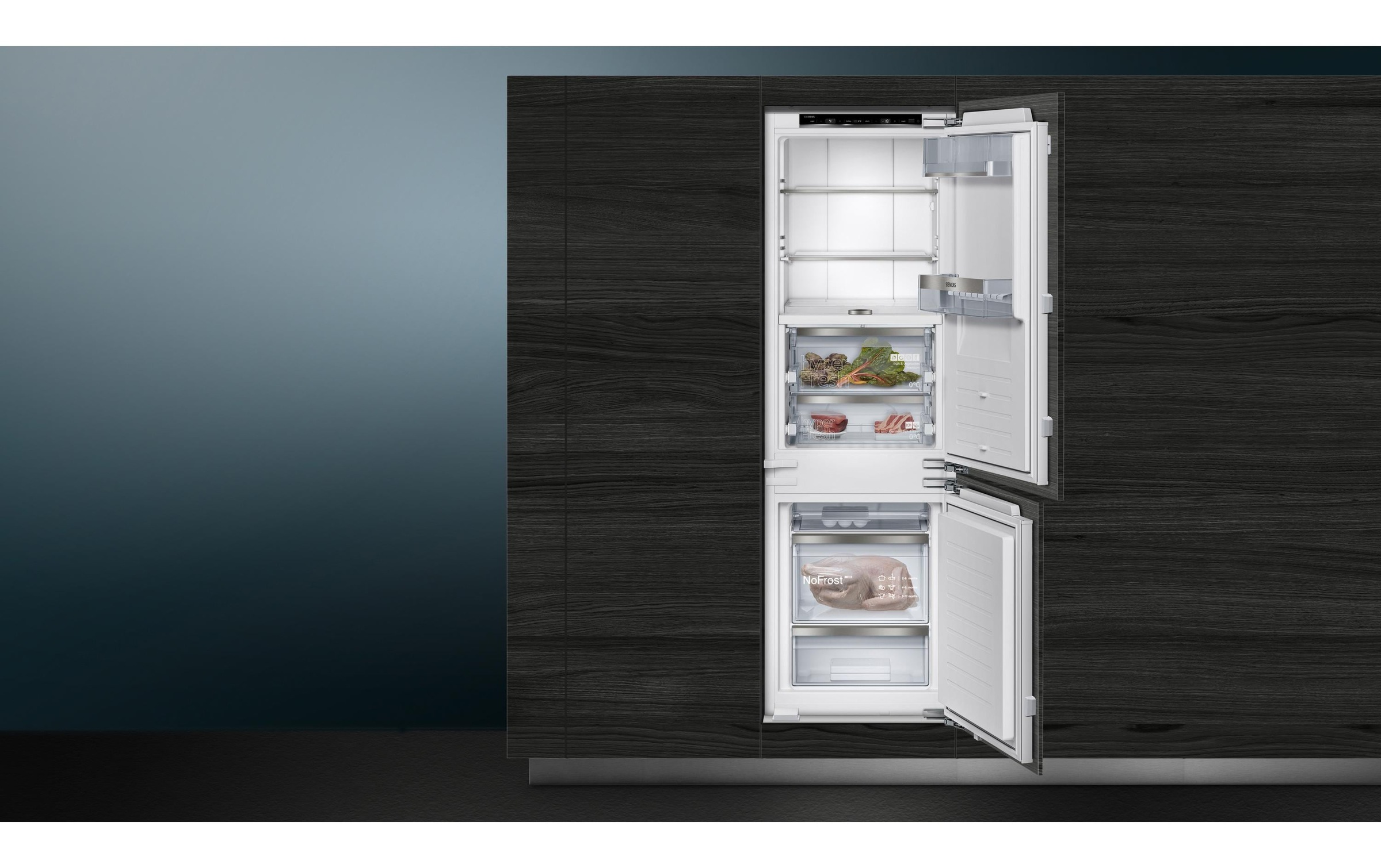 SIEMENS Combiné réfrigérateur/congélateur »KI86FPDE0H« 177,2 cm hoch 55,8 cm breit Einbau-Kühl-Gefrier-Kombination mit Gefrierbereich unten