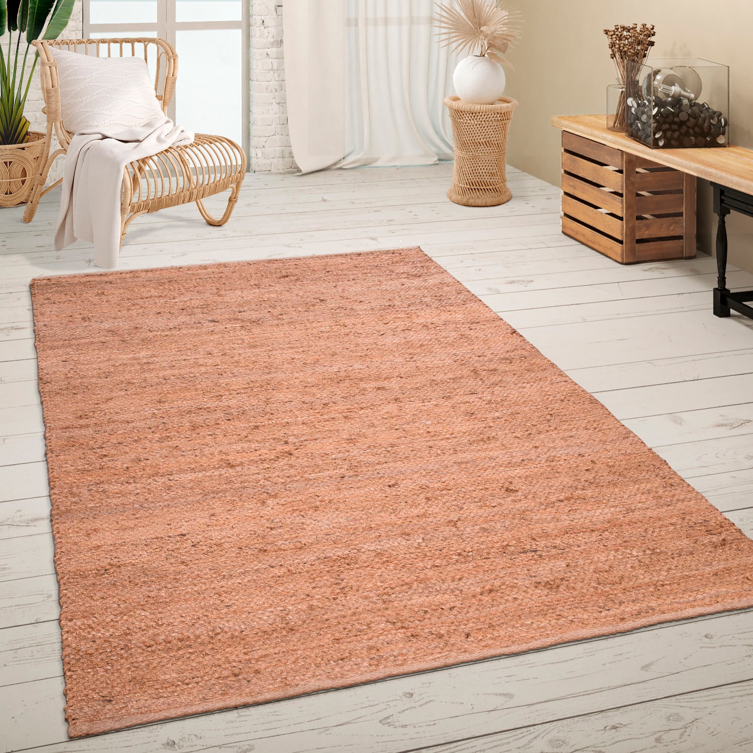 Paco Home Teppich »Skive 689«, rechteckig, 13 mm Höhe, Wendeteppich, handgeflochten, Naturfaser, Boho-Style, auch als Läufer