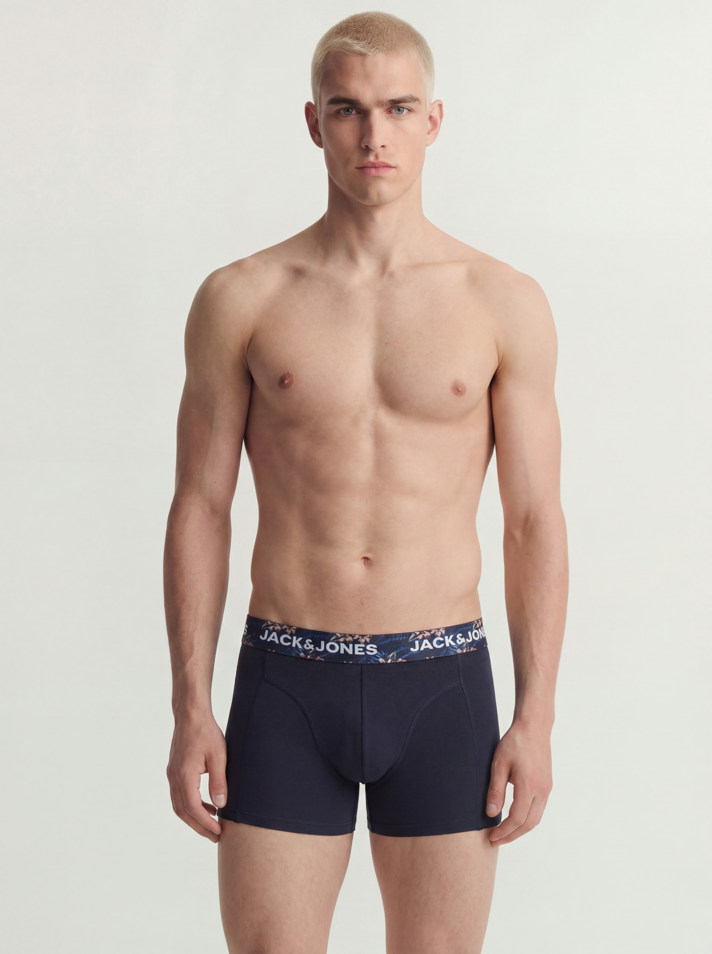 Jack & Jones Tronc »JACLAMINE FLOWER TRUNKS 3 PACK SN« Paquet, 3 cuis mélange de coton, ceinture élastique