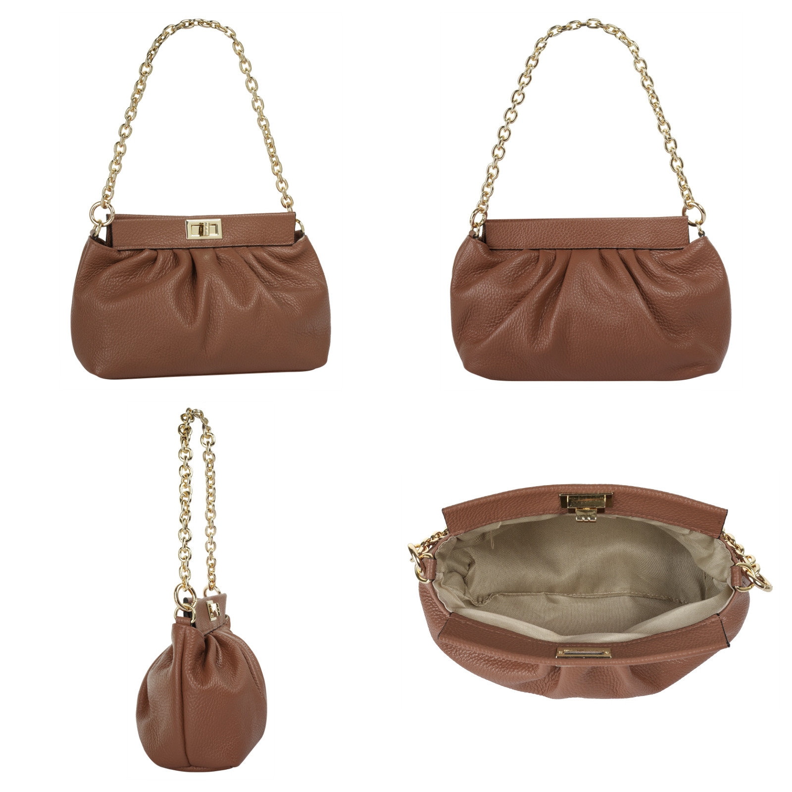 Cluty Umhängetasche echt Leder, Made in Italy