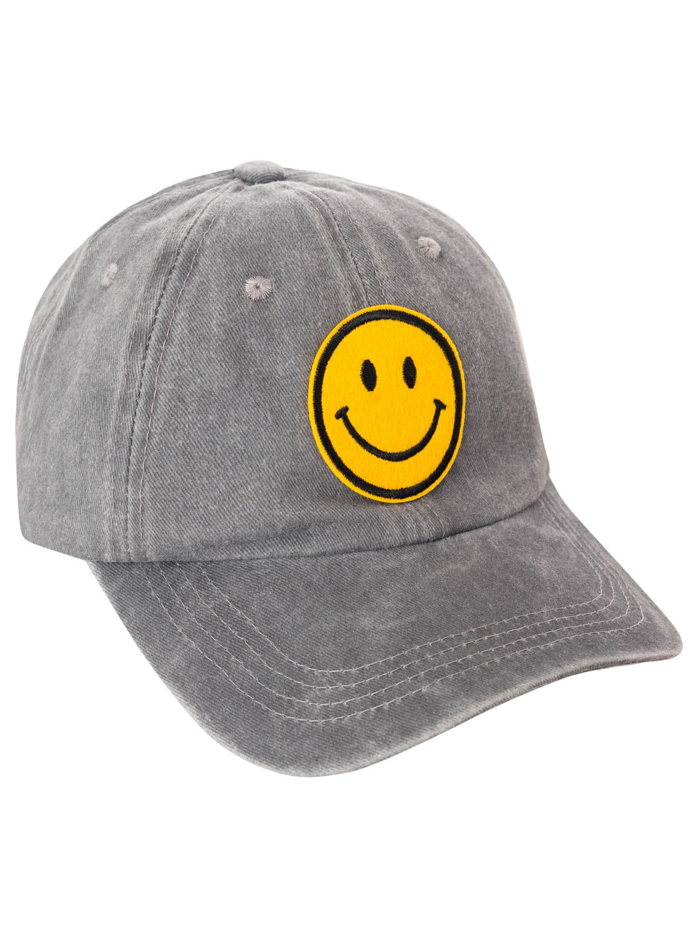 Image of Zwillingsherz Baseball Cap ""Face"" mit fröhlichem Patch, justierbar