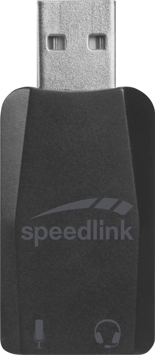 Speedlink USB-Soundkarte »VIGO externe Soundkarte, USB-A zu 3,5mm Klinke«, USB Adapter mit Mikrofon- und Kopfhörereingang, PC und PS4