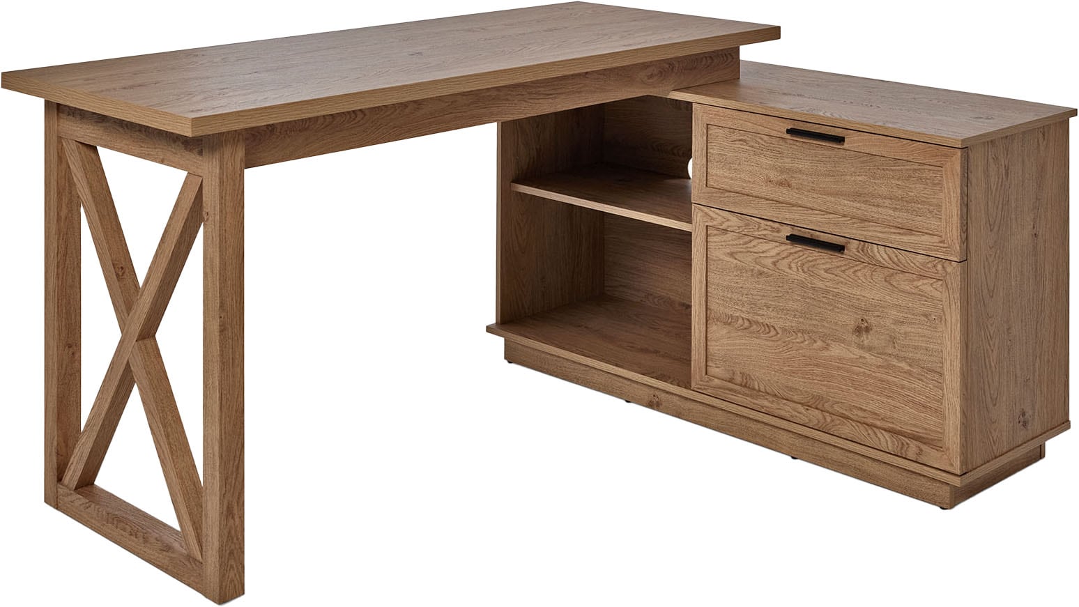 Image of Jahnke Eckschreibtisch "CHALET D 155 E" 1 Stk. tlg. im Landhausstil, wechselseitig montierbar