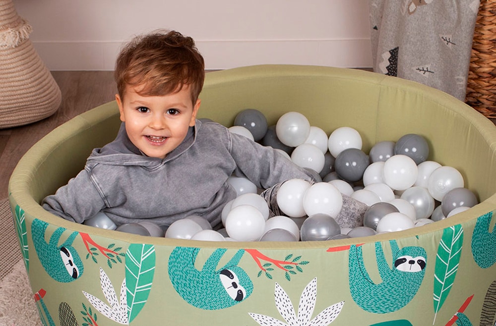 Knorrtoys® Piscine à balles »Soft, Faultier« Mit 150 Bällen grey/white/transparent, Made in Europe